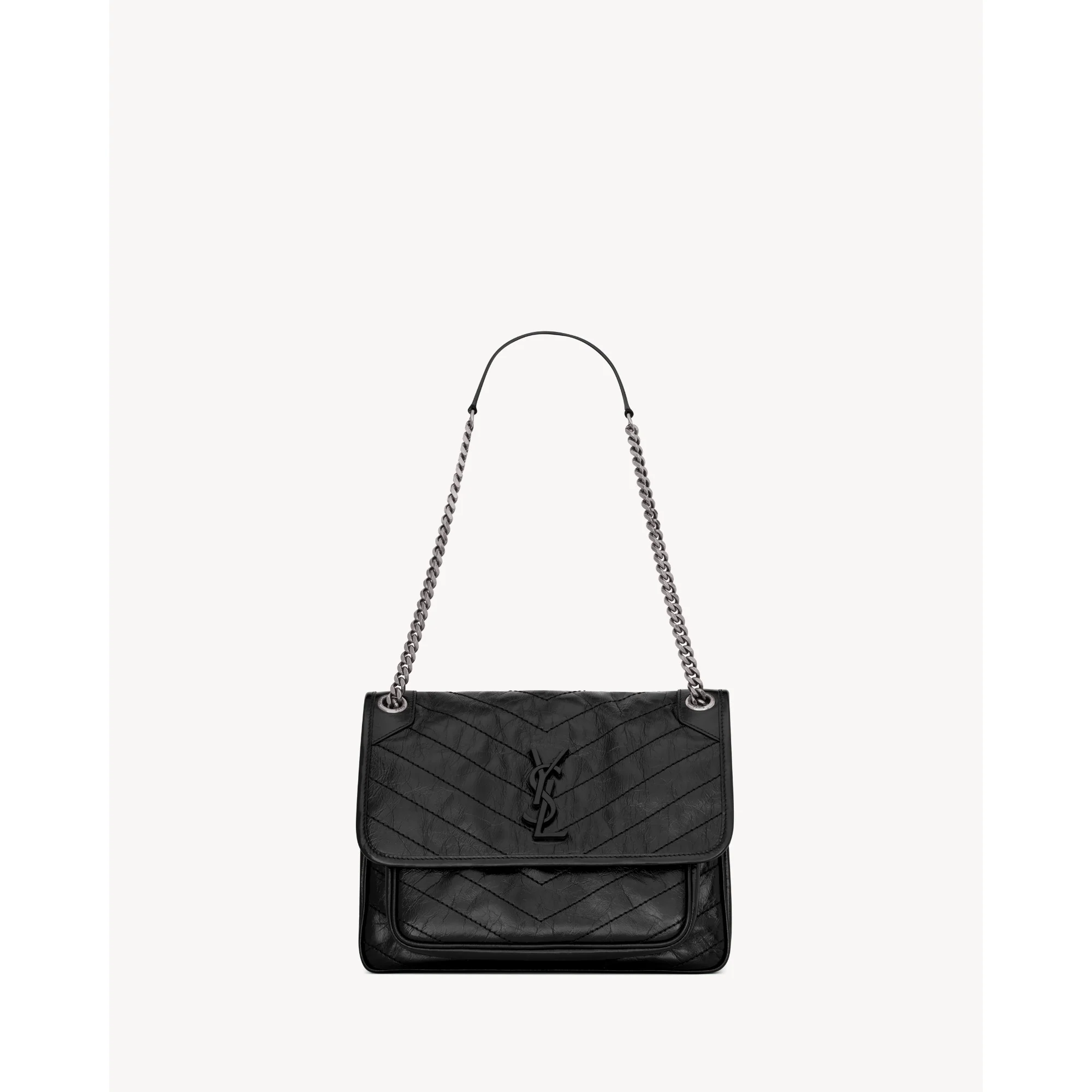 Medium Niki Chain Bag - Nero