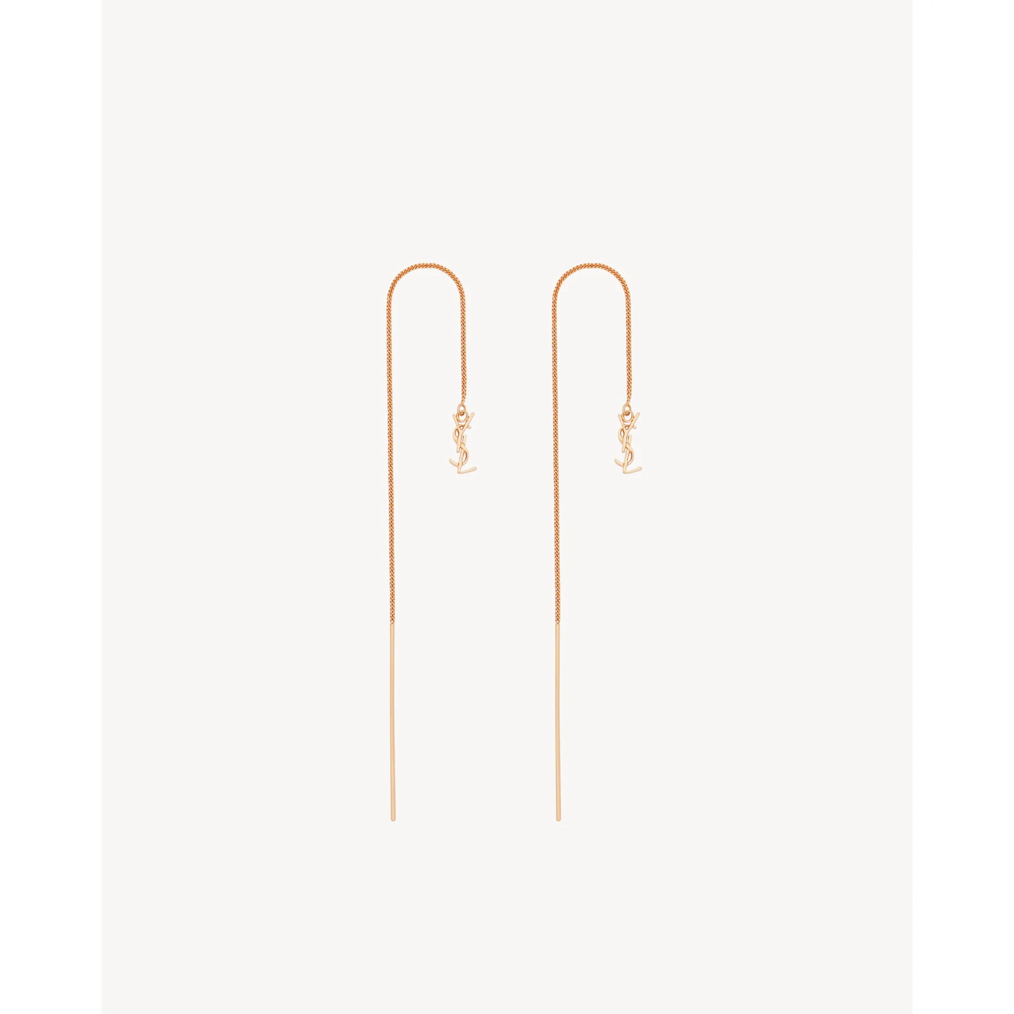 YSL Chain Drop Earrings - Or Rose