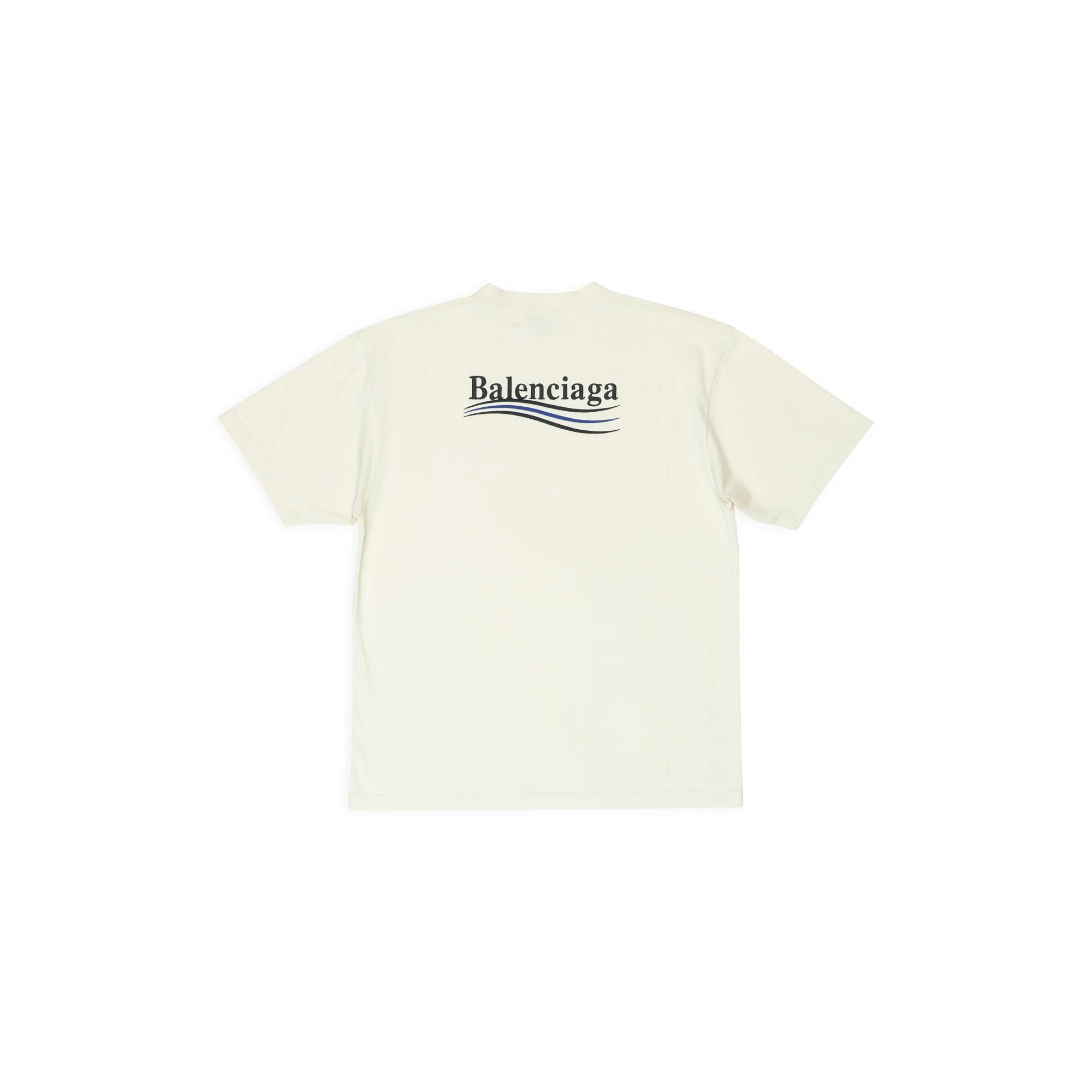 Large Fit T-Shirt - Cream/Black/Blue - Image 2