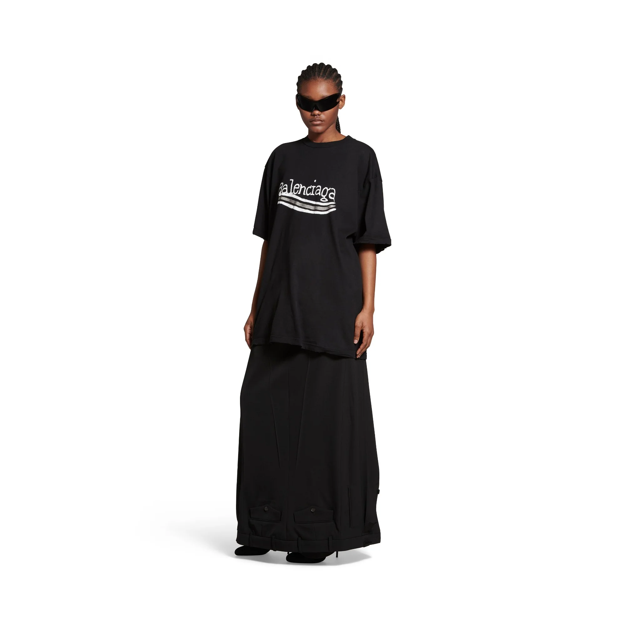 Large Fit T-Shirt - Black/Silver/White - Image 3