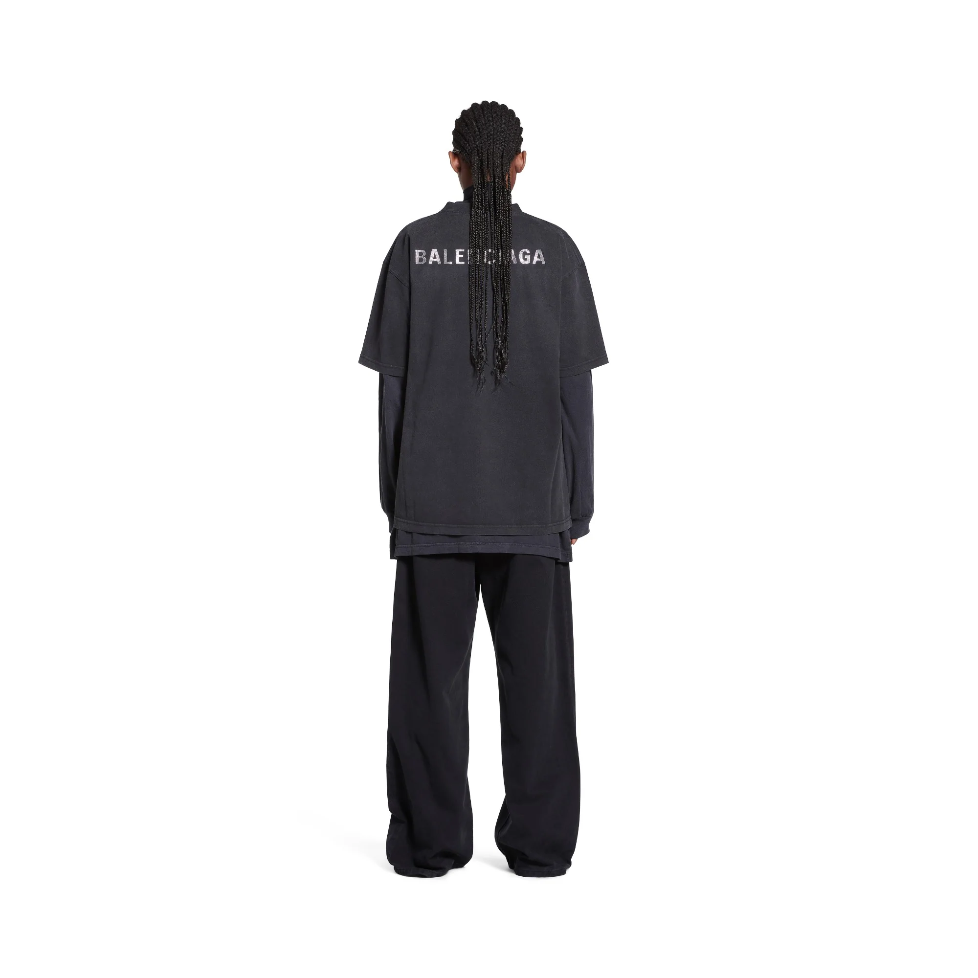 Large Fit T-Shirt - Black/Silver - Image 4