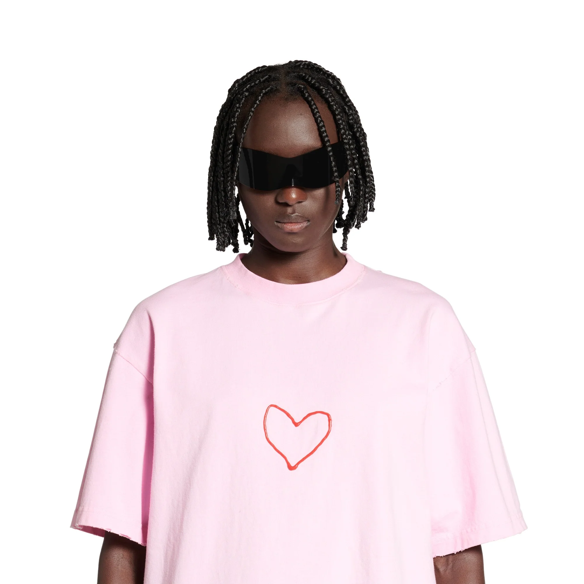 Large Fit T-Shirt - Light Pink/Red - Image 3