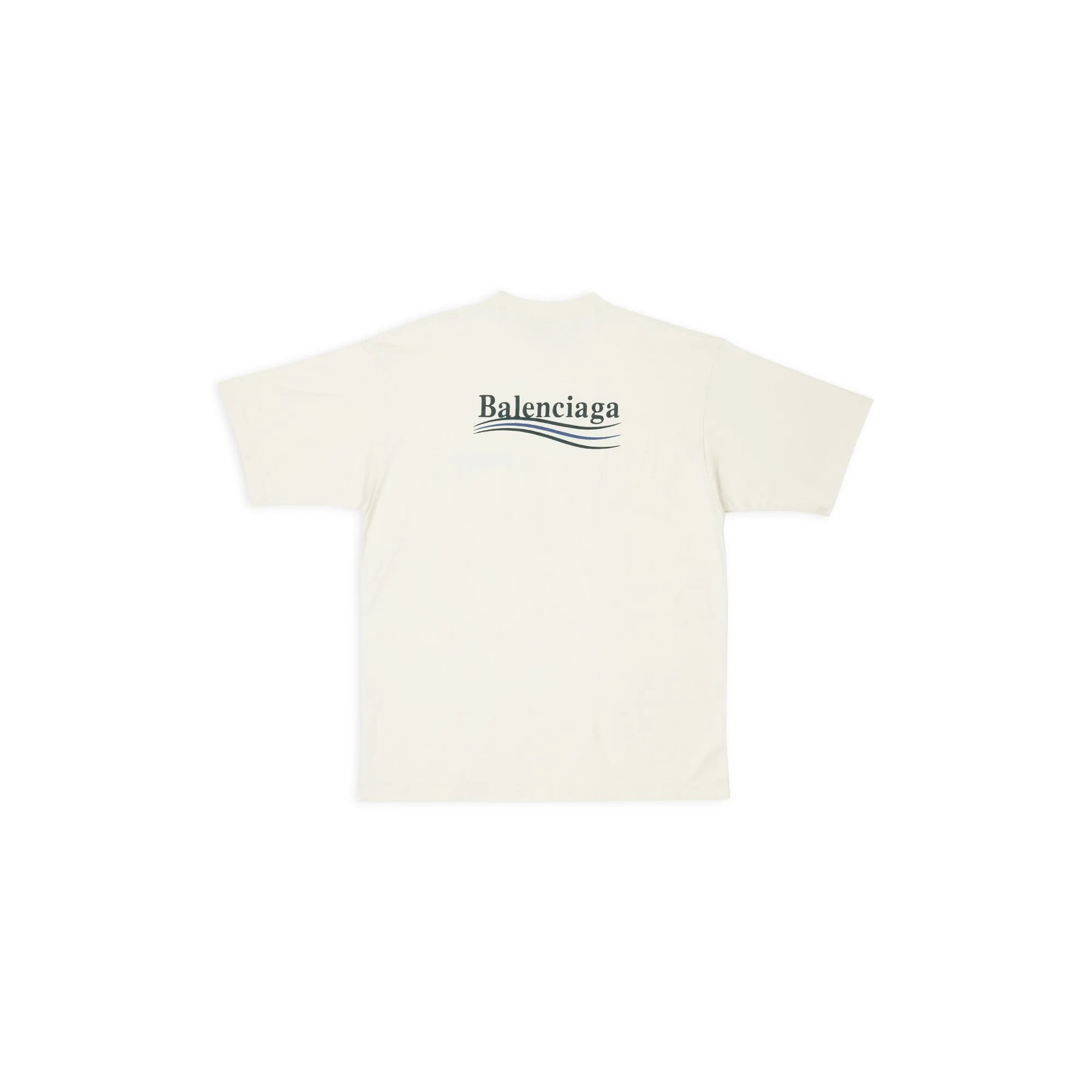 Large Fit T-Shirt - Cream/Black/Blue - Image 2