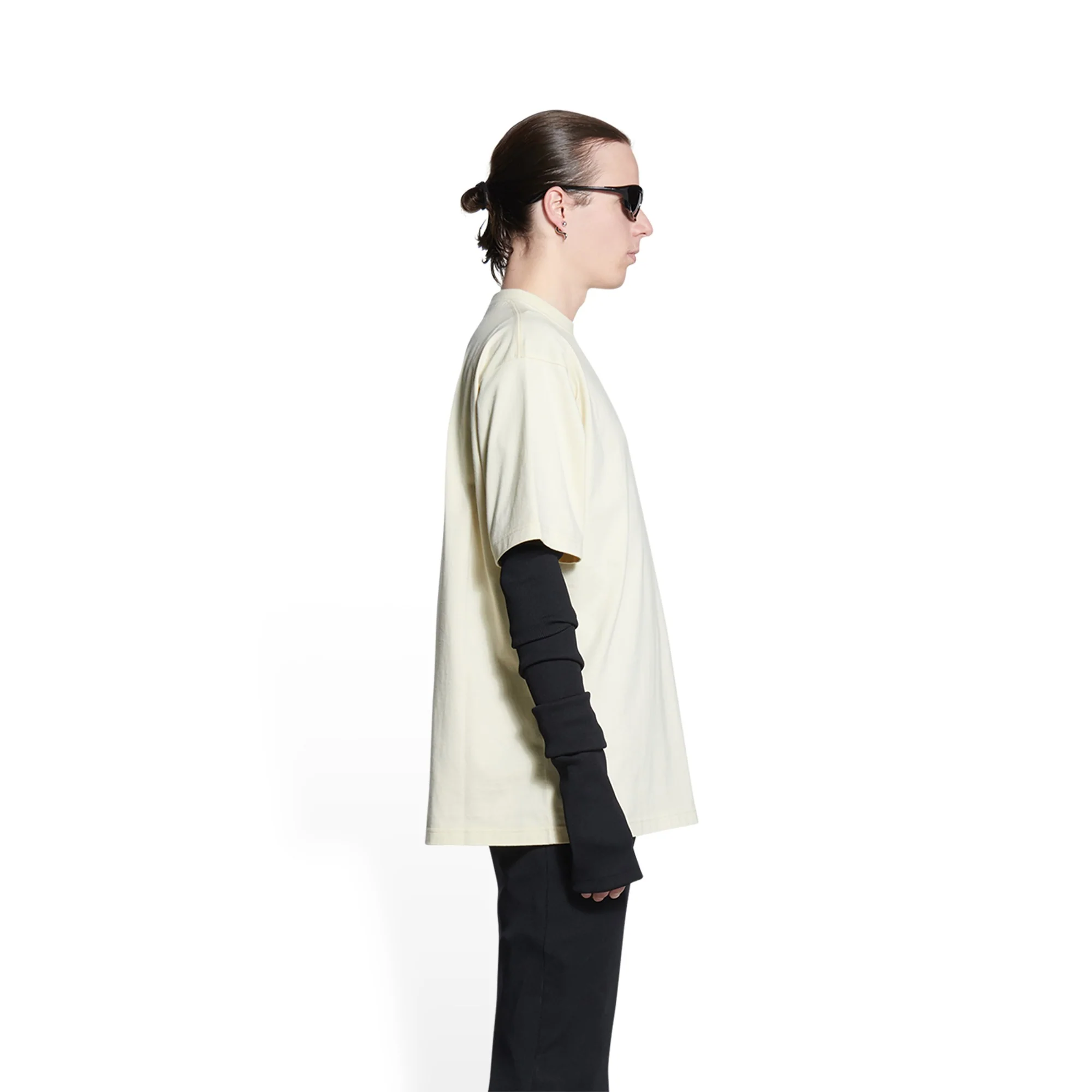 Large Fit T-Shirt - Cream/Black/Blue - Image 5