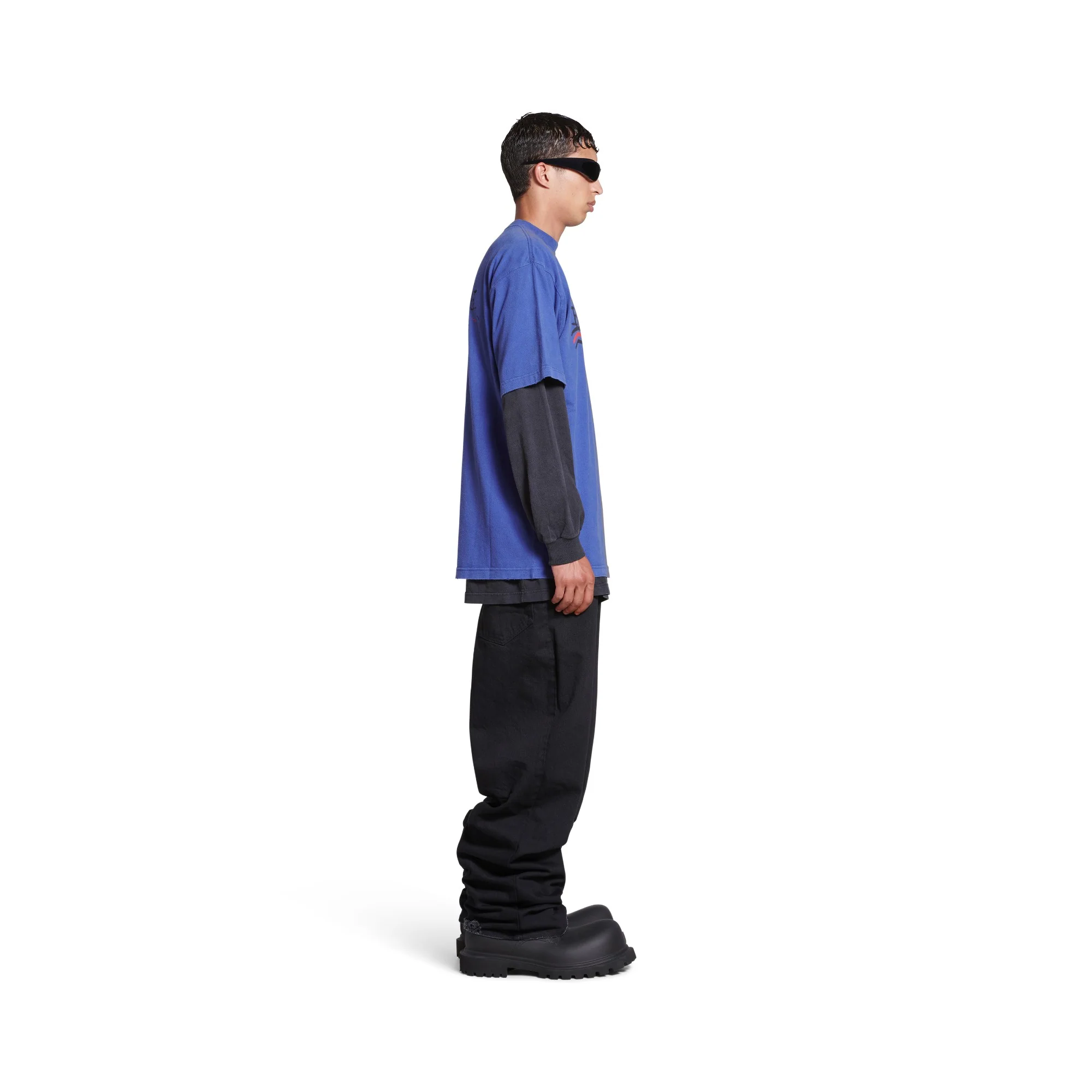 Large Fit T-Shirt - Indigo/Black/Red - Image 5