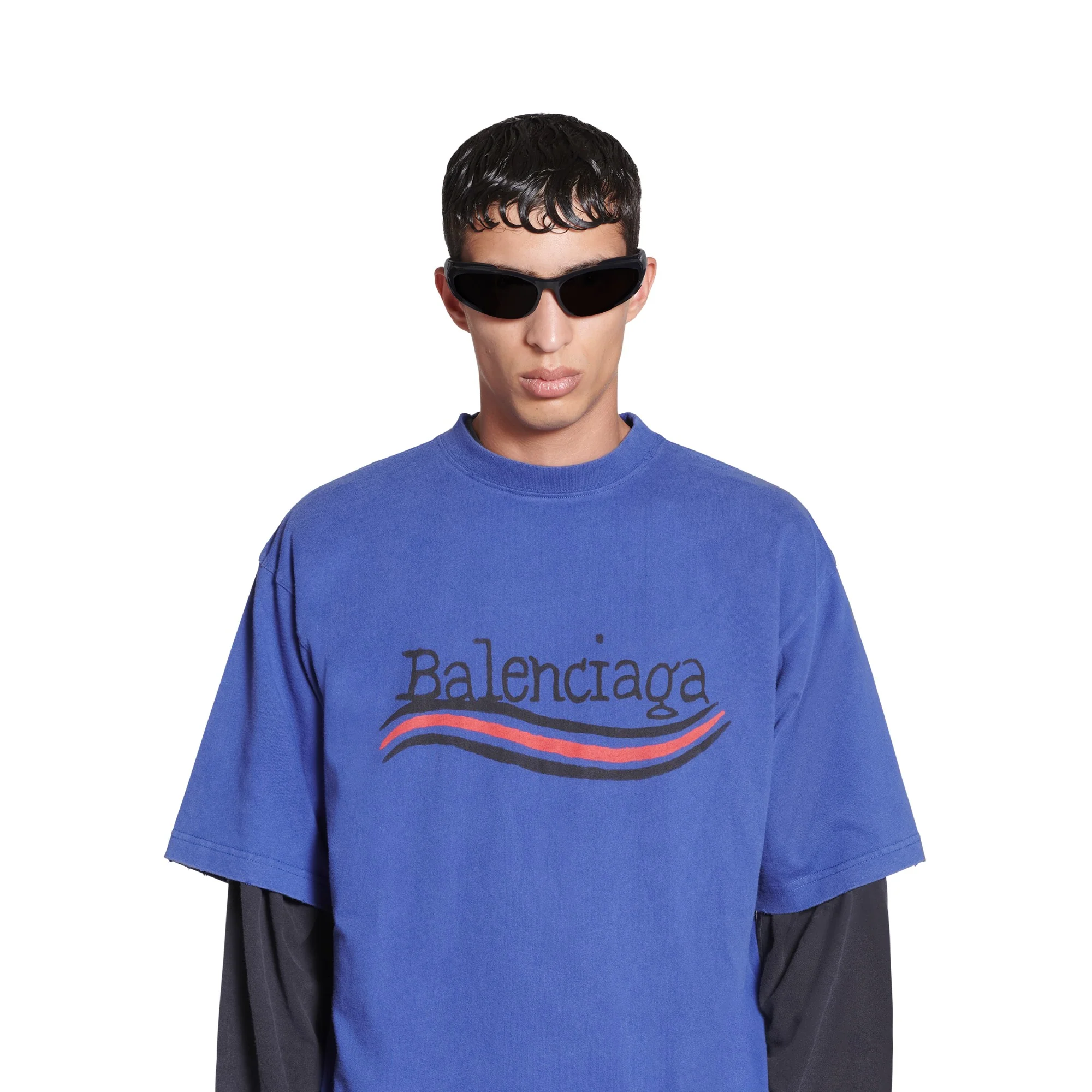 Large Fit T-Shirt - Indigo/Black/Red - Image 6