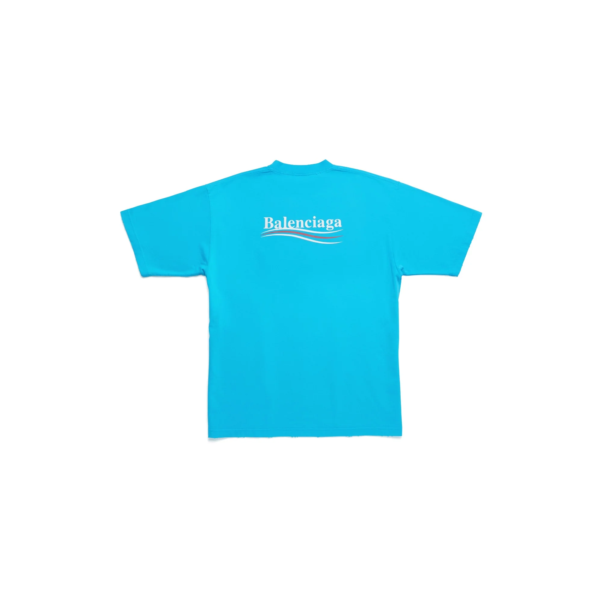 Large Fit T-Shirt - Azure/White/Red - Image 2