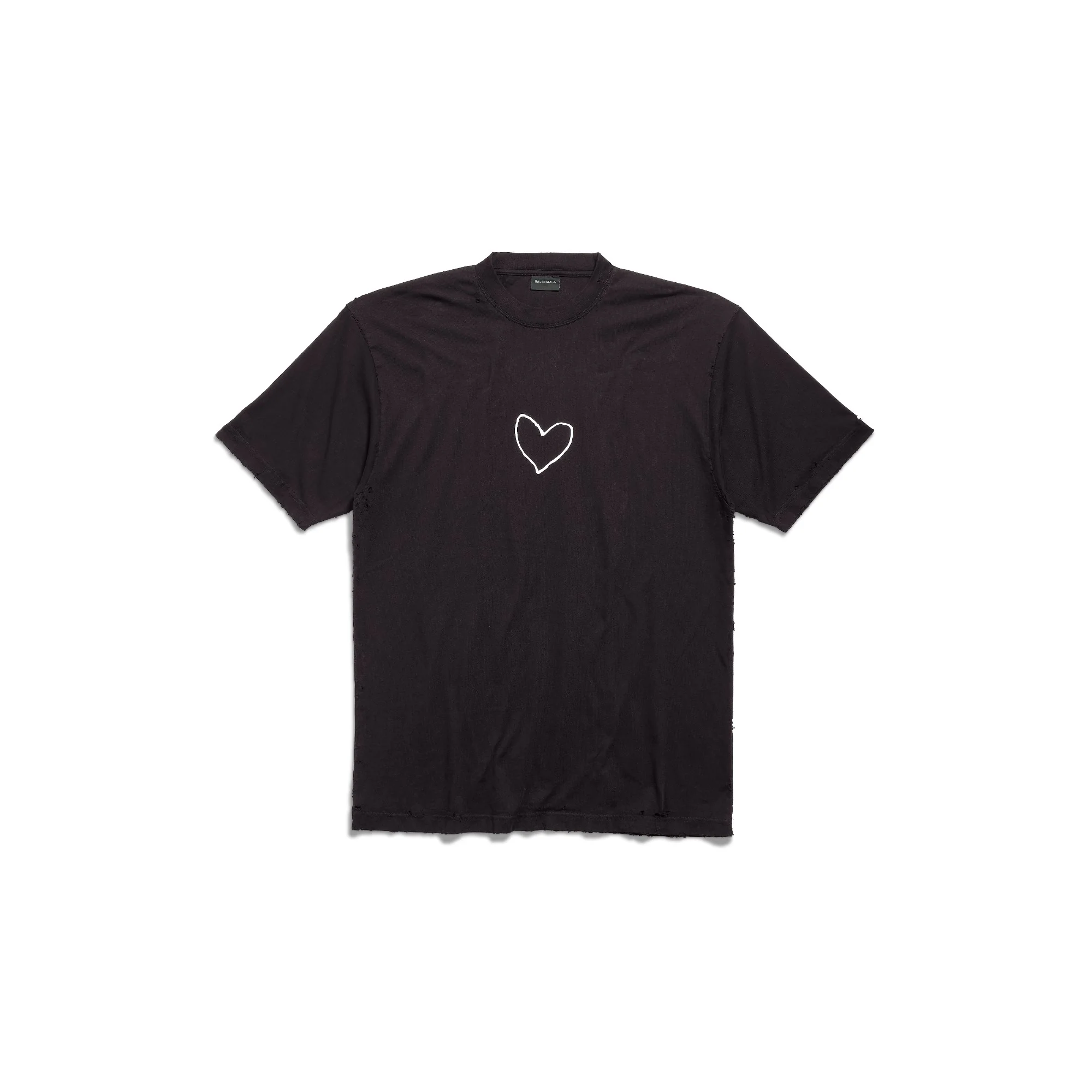 Large Fit T-Shirt - Washed Black/White