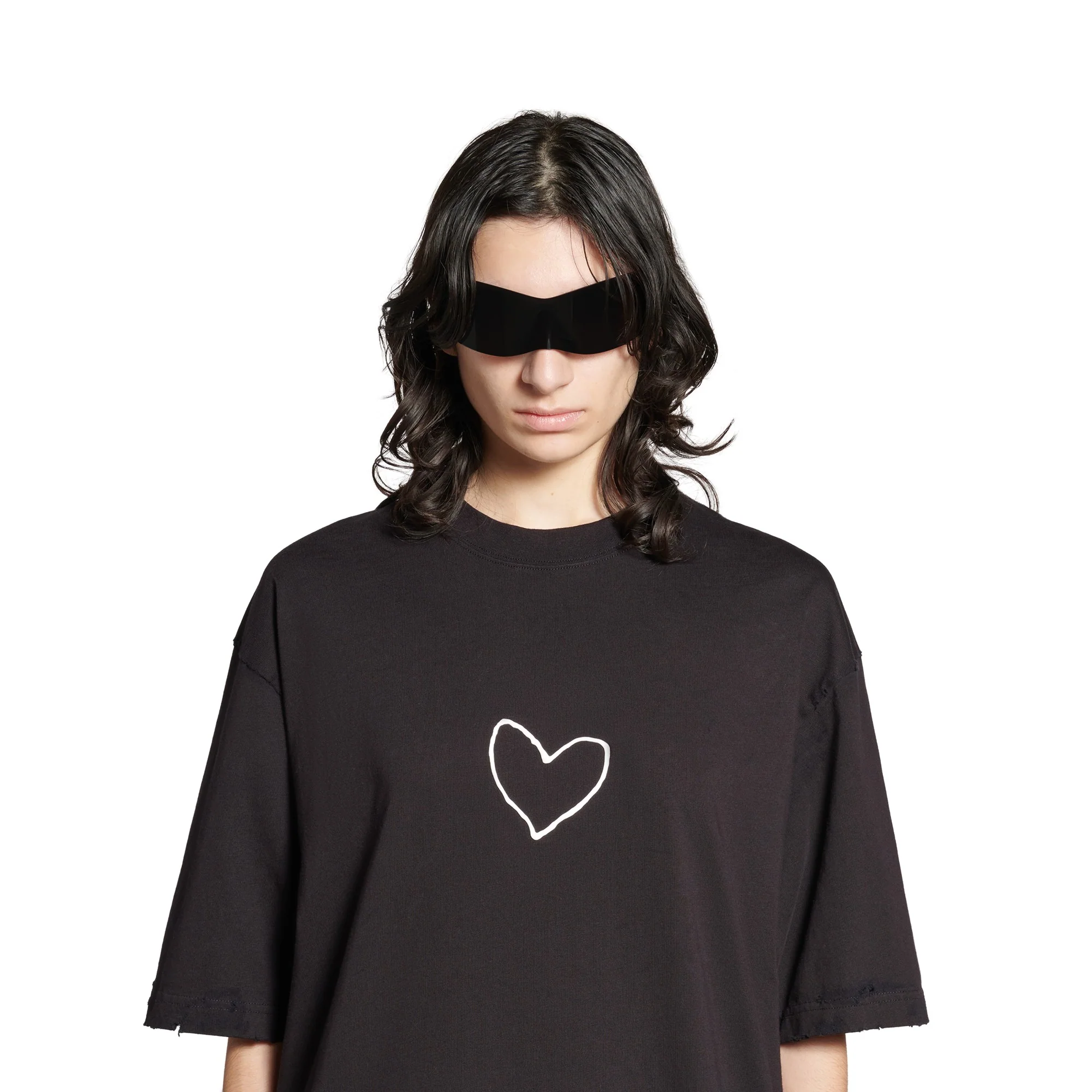 Large Fit T-Shirt - Washed Black/White - Image 3