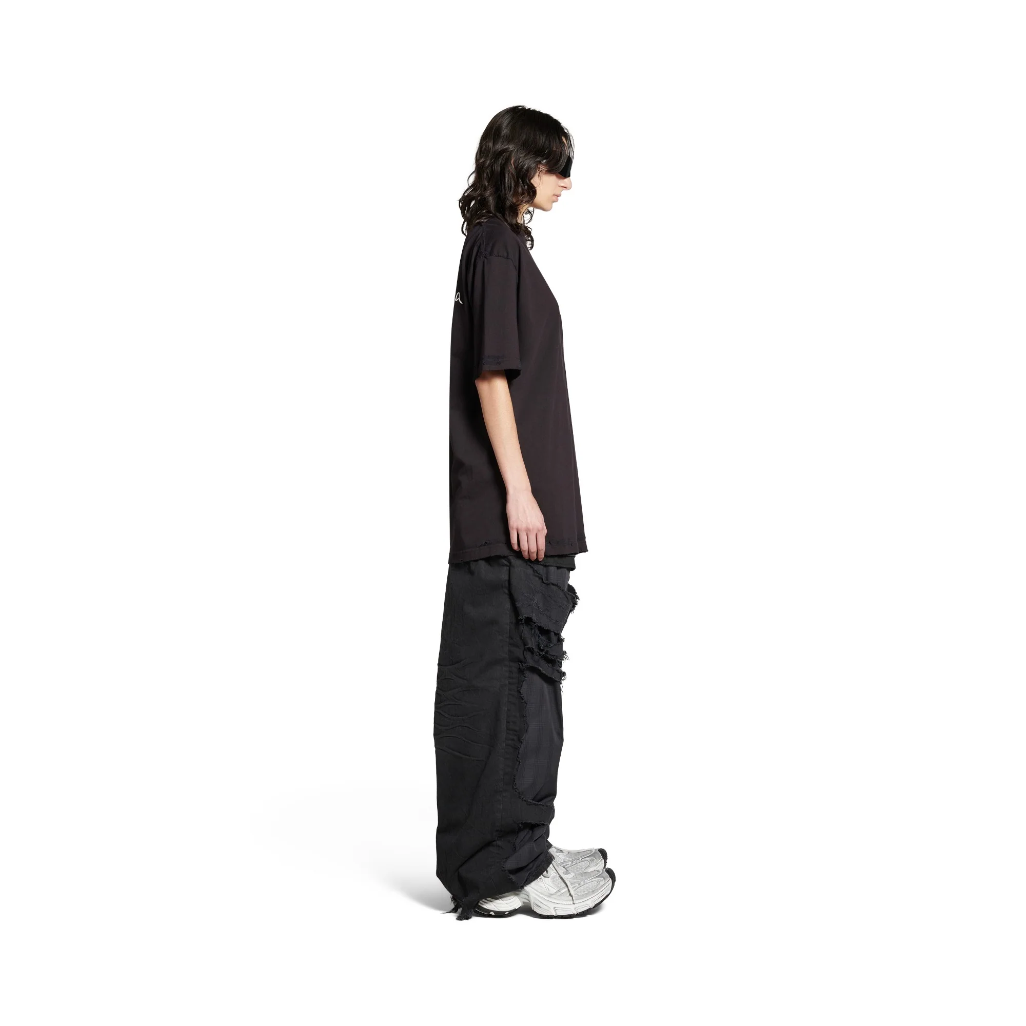 Large Fit T-Shirt - Washed Black/White - Image 6