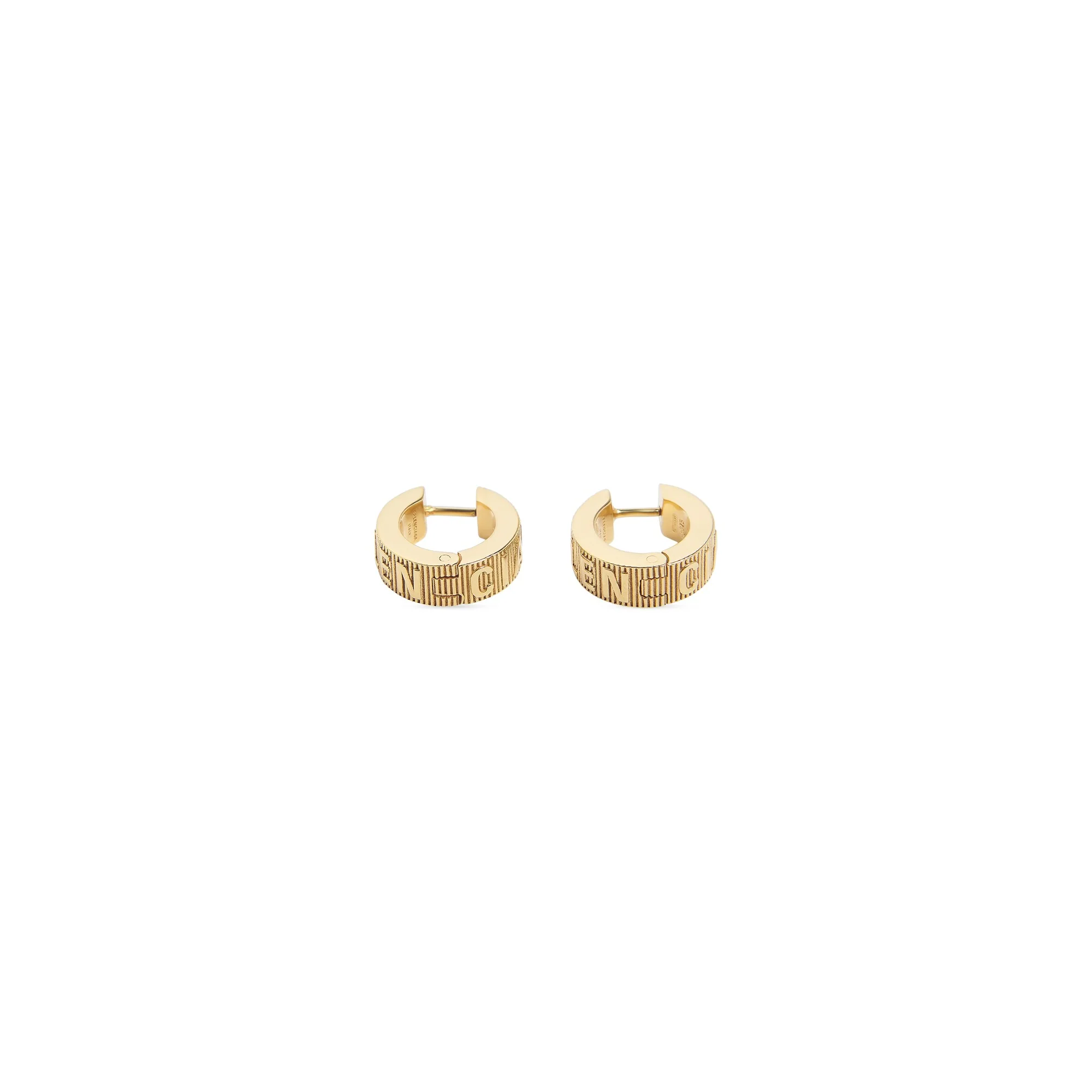 Logo Hoop Earrings P - Shiny Gold - Image 3