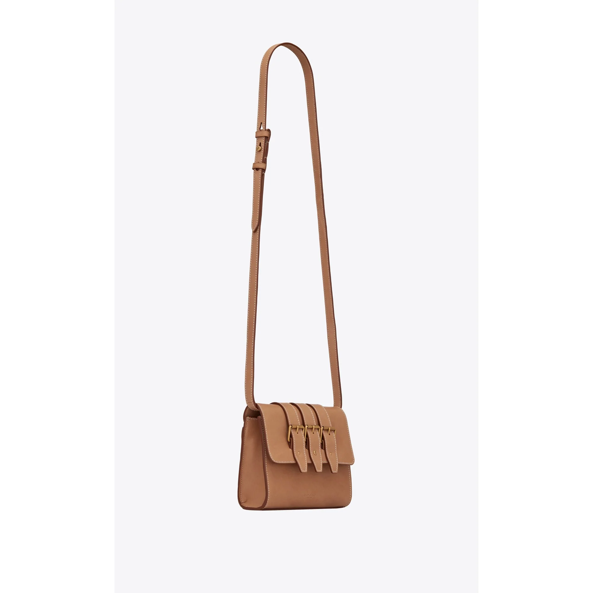 3 Buckles Satchel - Vintage Brown Gold - Image 6