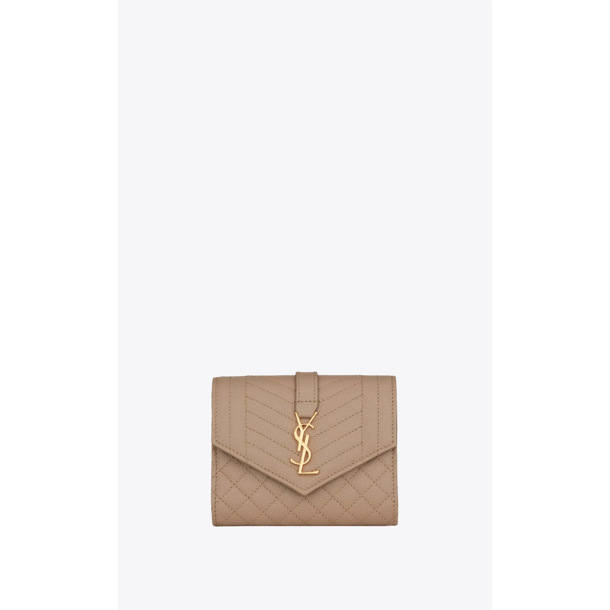 Compact Tri-Fold Wallet - Dark Beige
