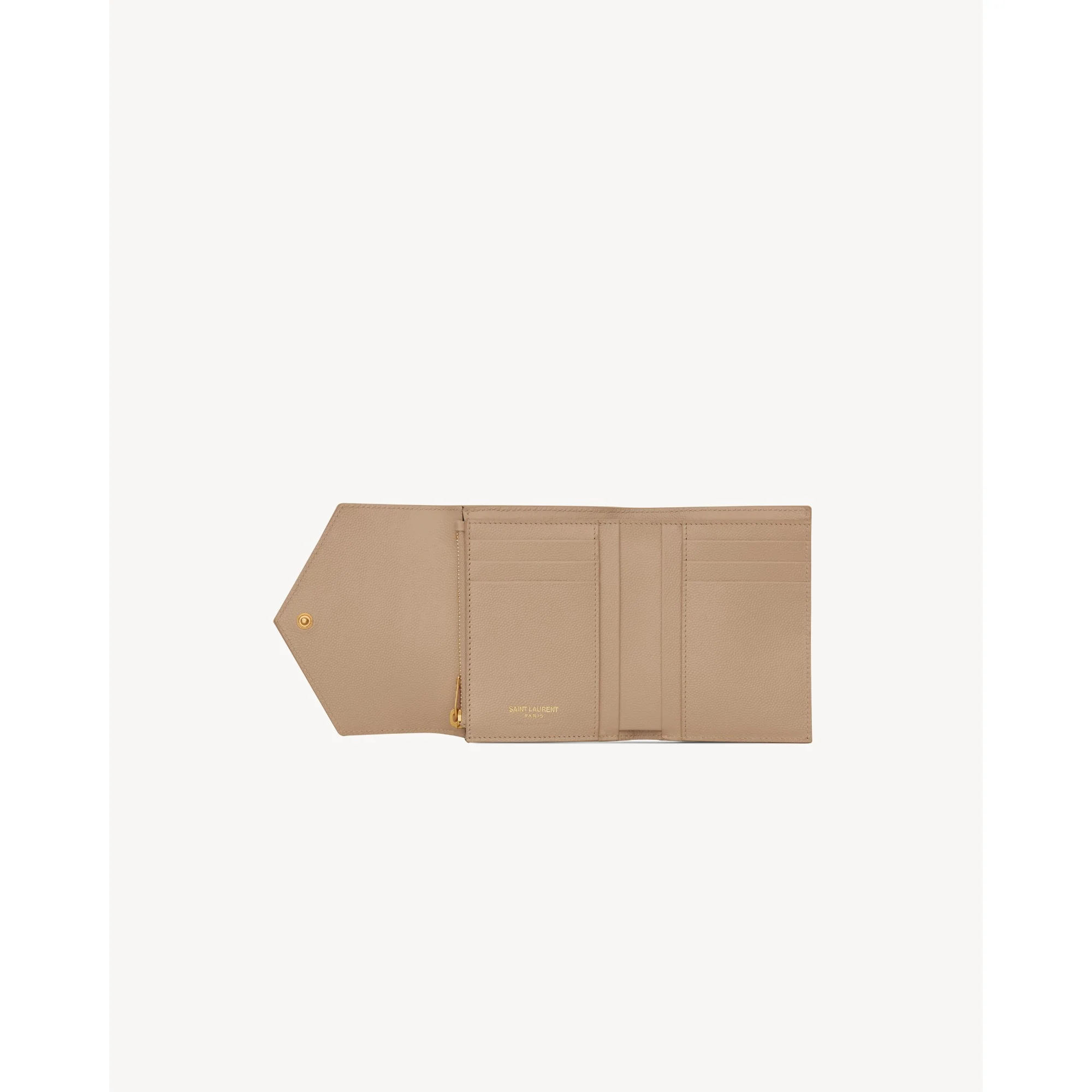 Compact Tri-Fold Wallet - Dark Beige - Image 4