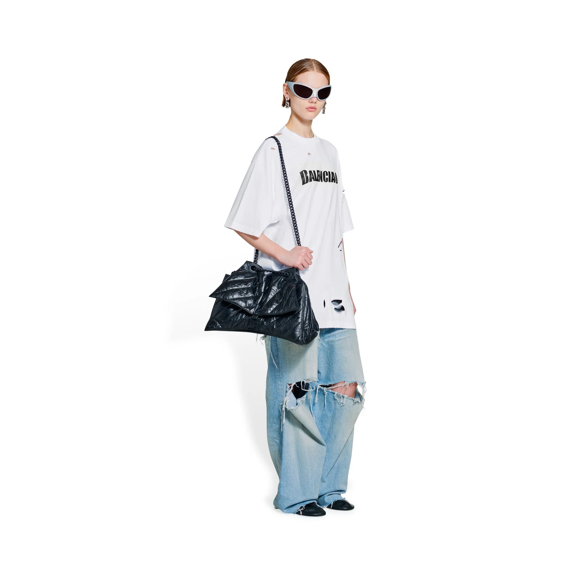 Boxy T-Shirt - White/Black - Image 3