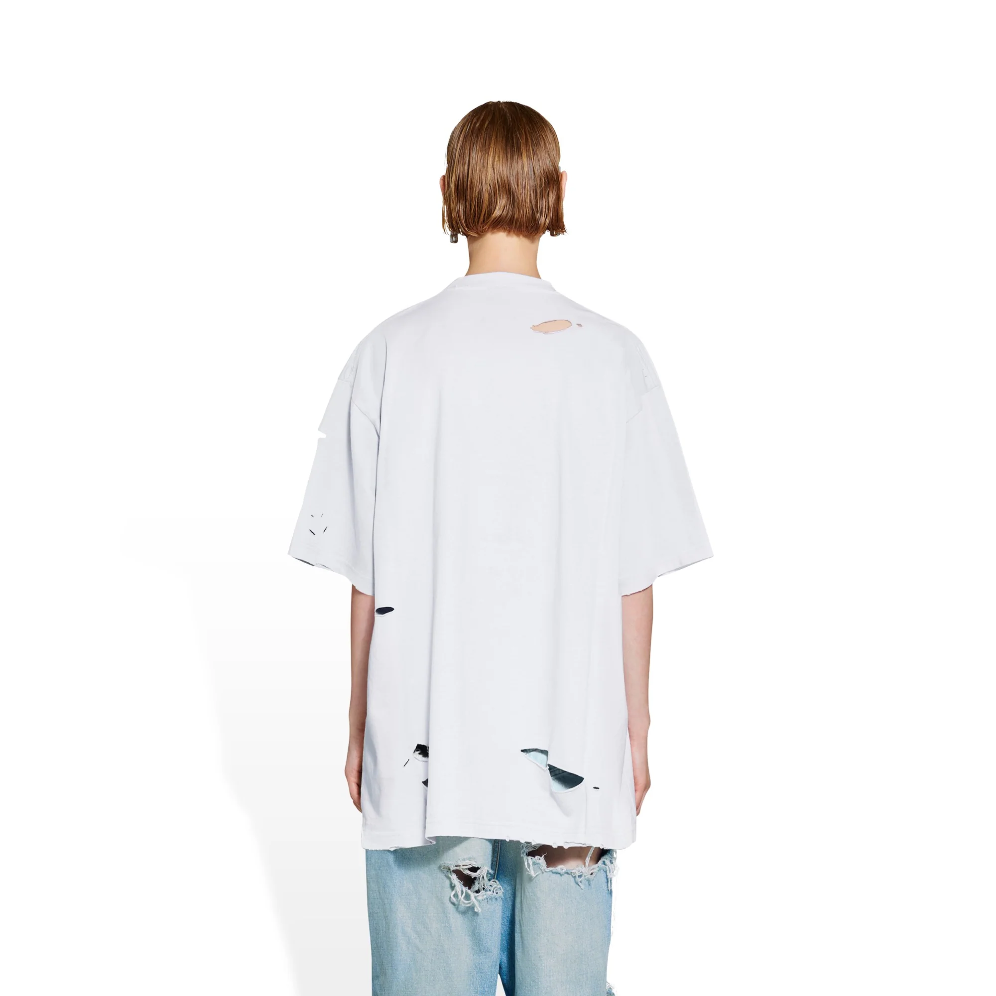 Boxy T-Shirt - White/Black - Image 4