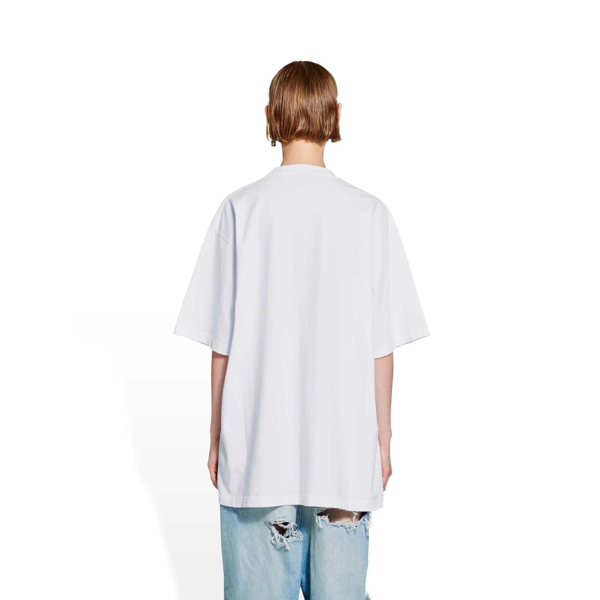 Boxy T-Shirt - White/Black - Image 3