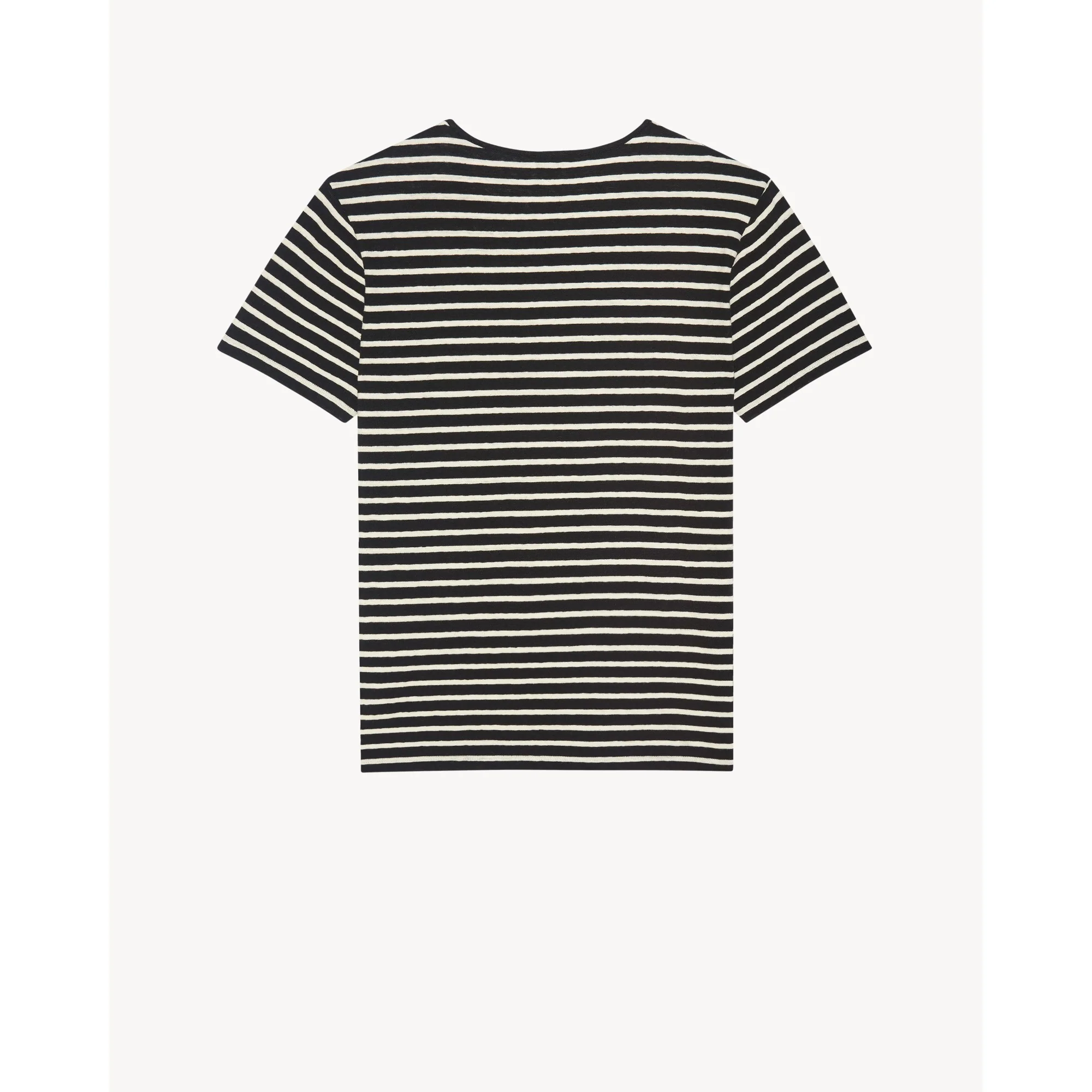 T-Shirt Round Collar Avec Poche - Noir/Natural - Image 2