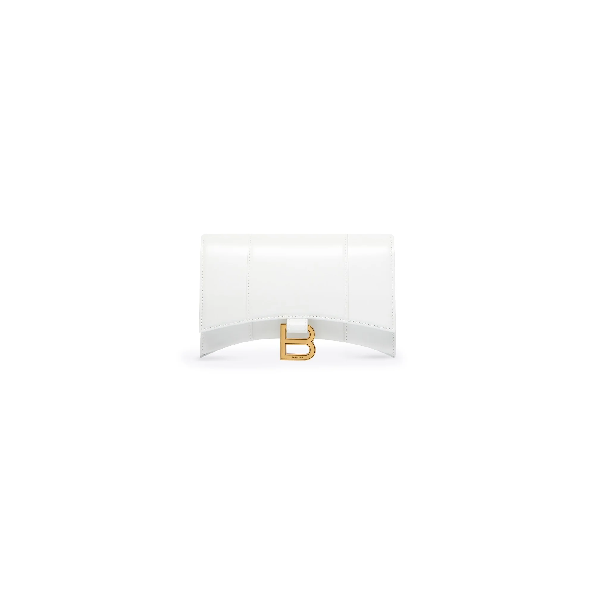 Hourglass Wallet W/Chain - Optic White