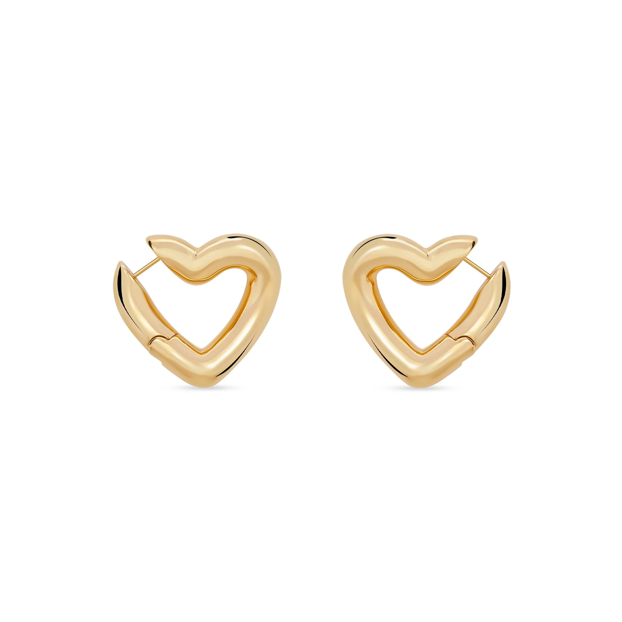 Loop Heart Earrings P - Shiny Gold - Image 3