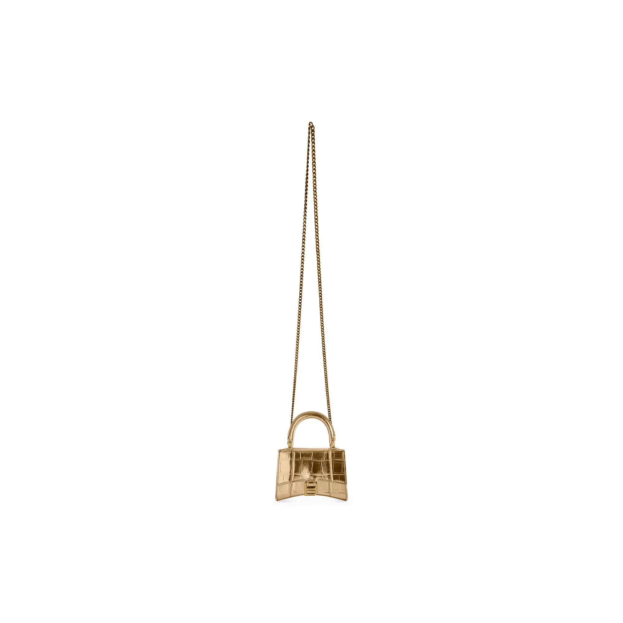 Hourglass Mini Bag W/Chain - Gold - Image 3