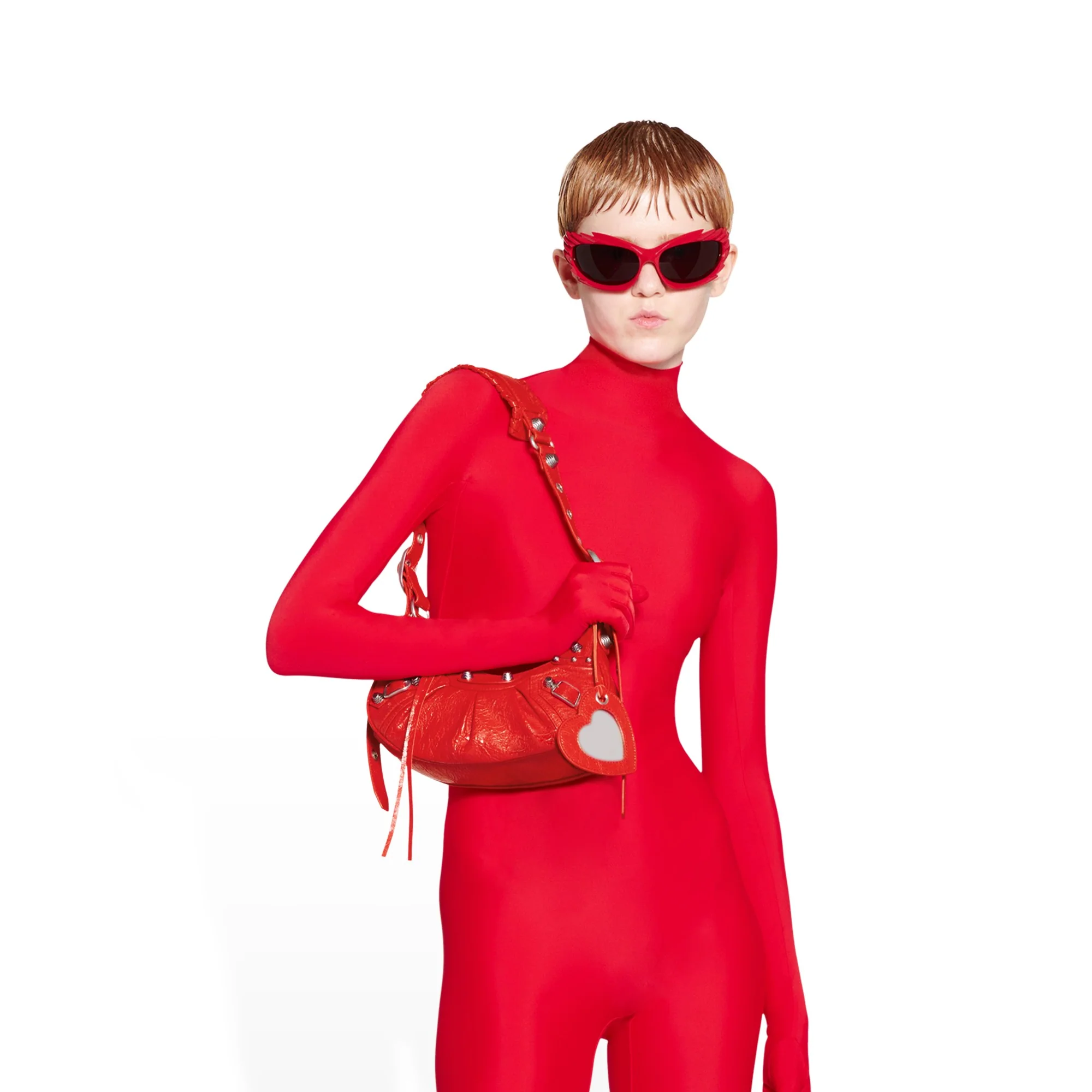 Le Cagole Shoulder Bag XS - Tomato Red - Image 4