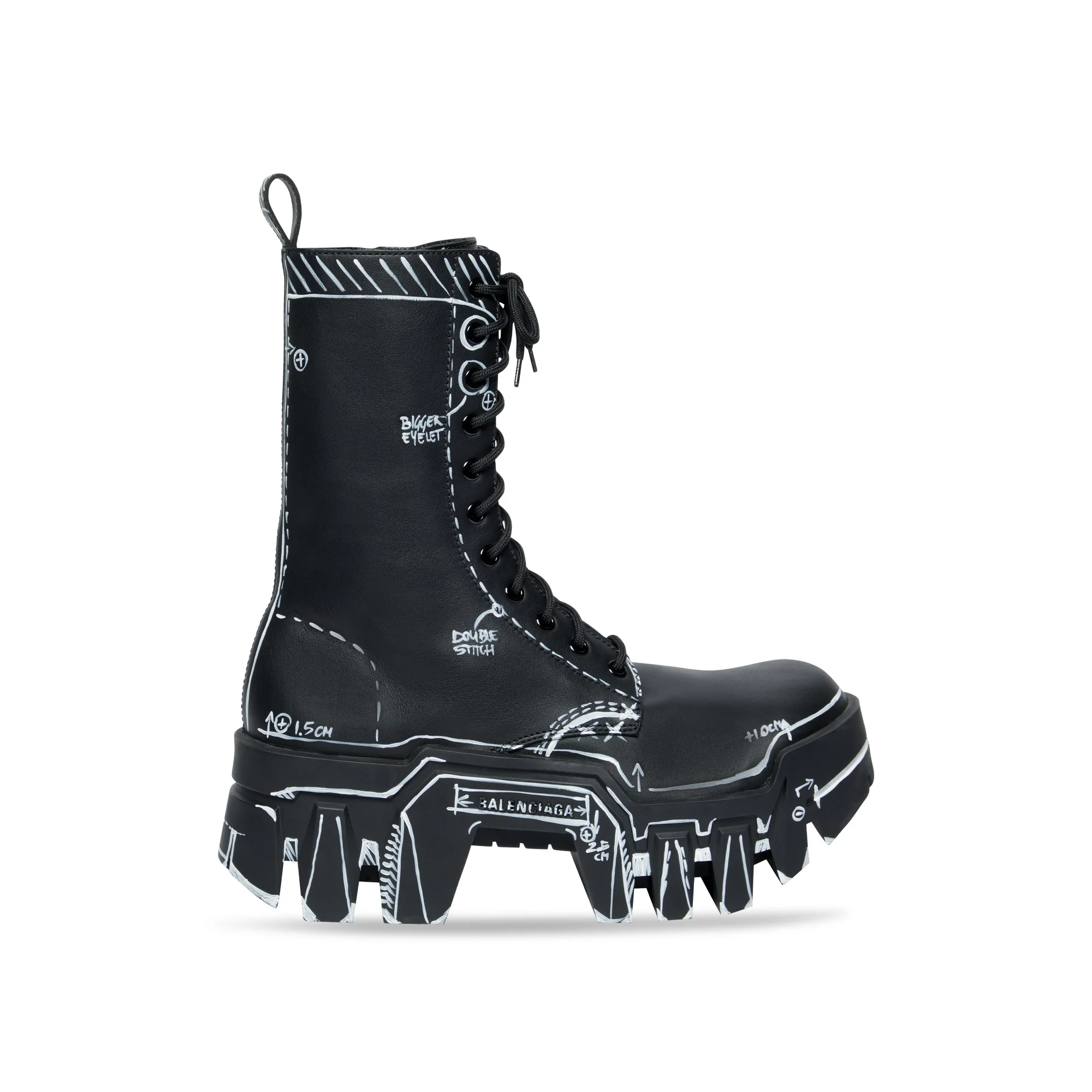 Bulldozer Boot Lace - Black/White