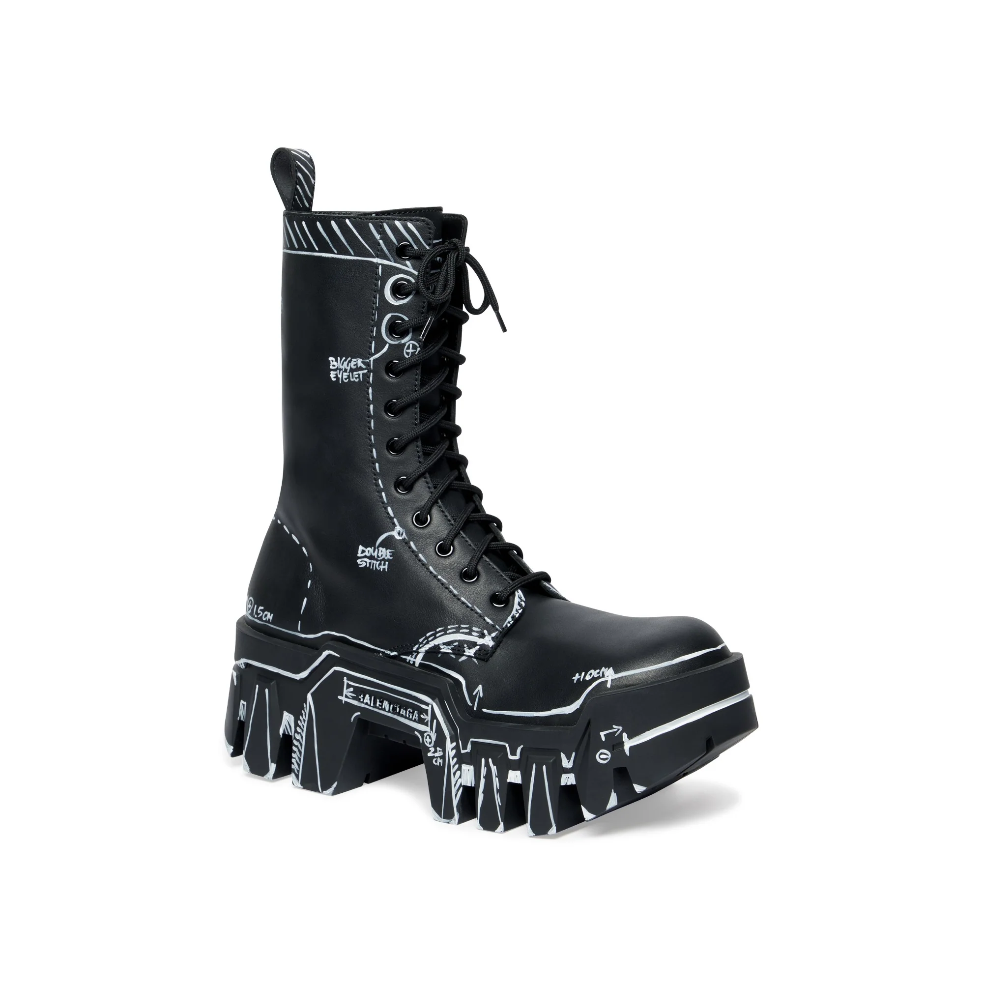 Bulldozer Boot Lace - Black/White - Image 6