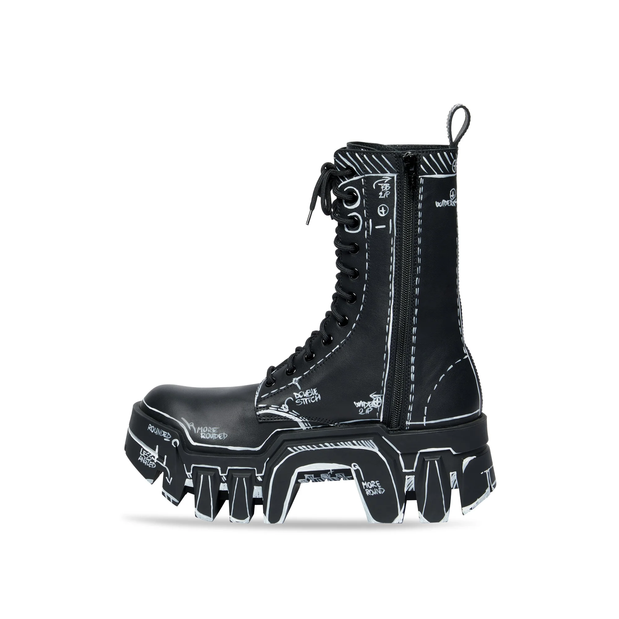 Bulldozer Boot Lace - Black/White - Image 7