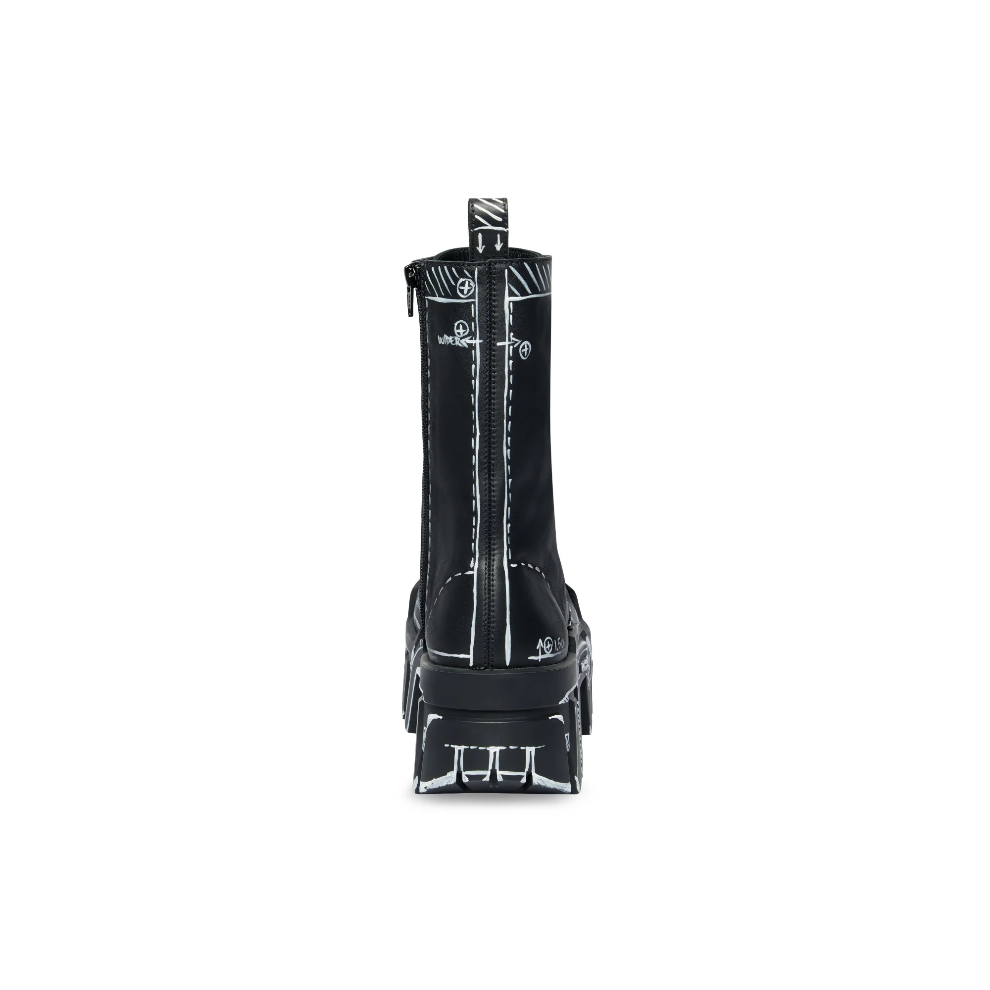 Bulldozer Lace-Up Boot/Calf - Black/White - Image 2