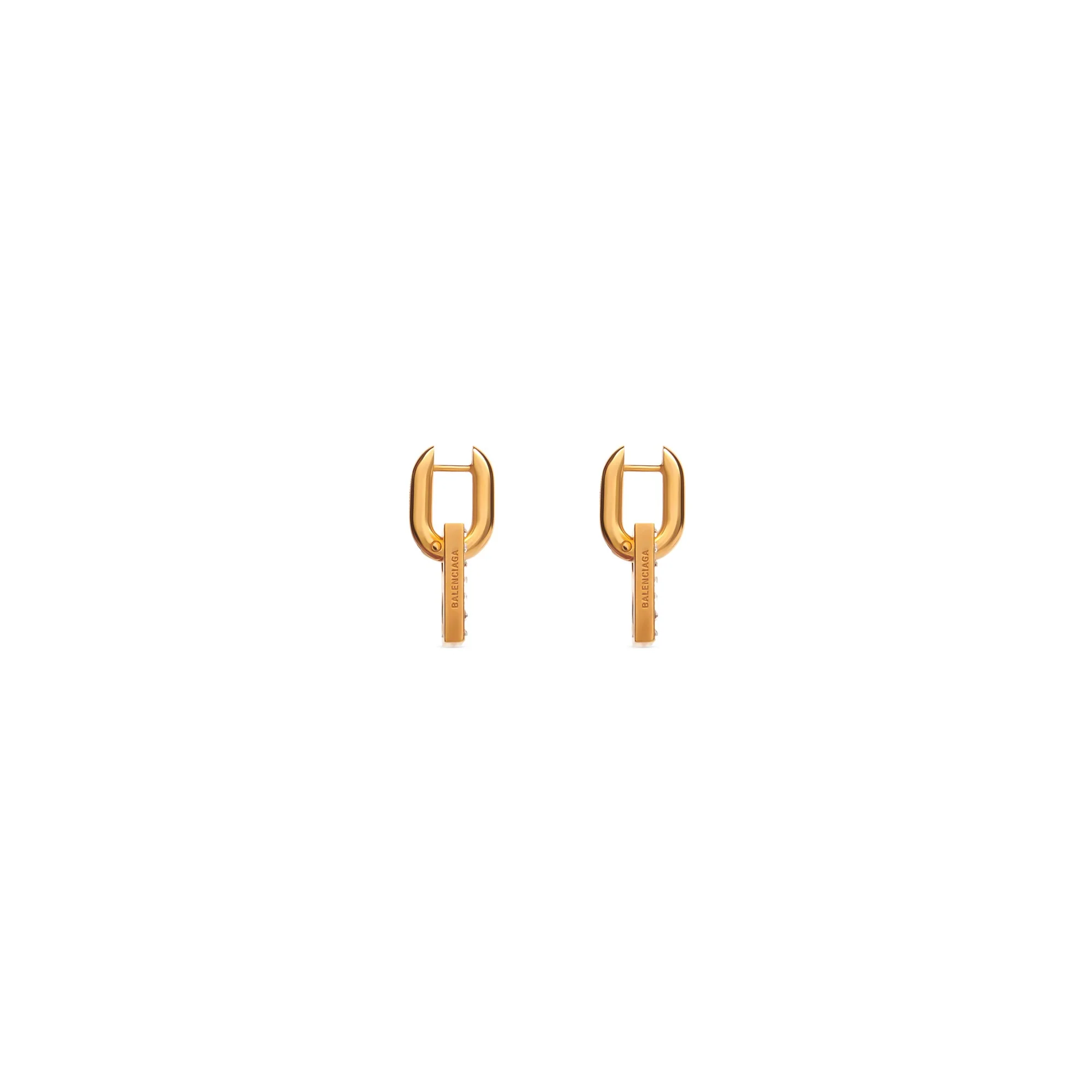 B Chain XS Earrings P - Shiny Gold/Crystal - Image 2