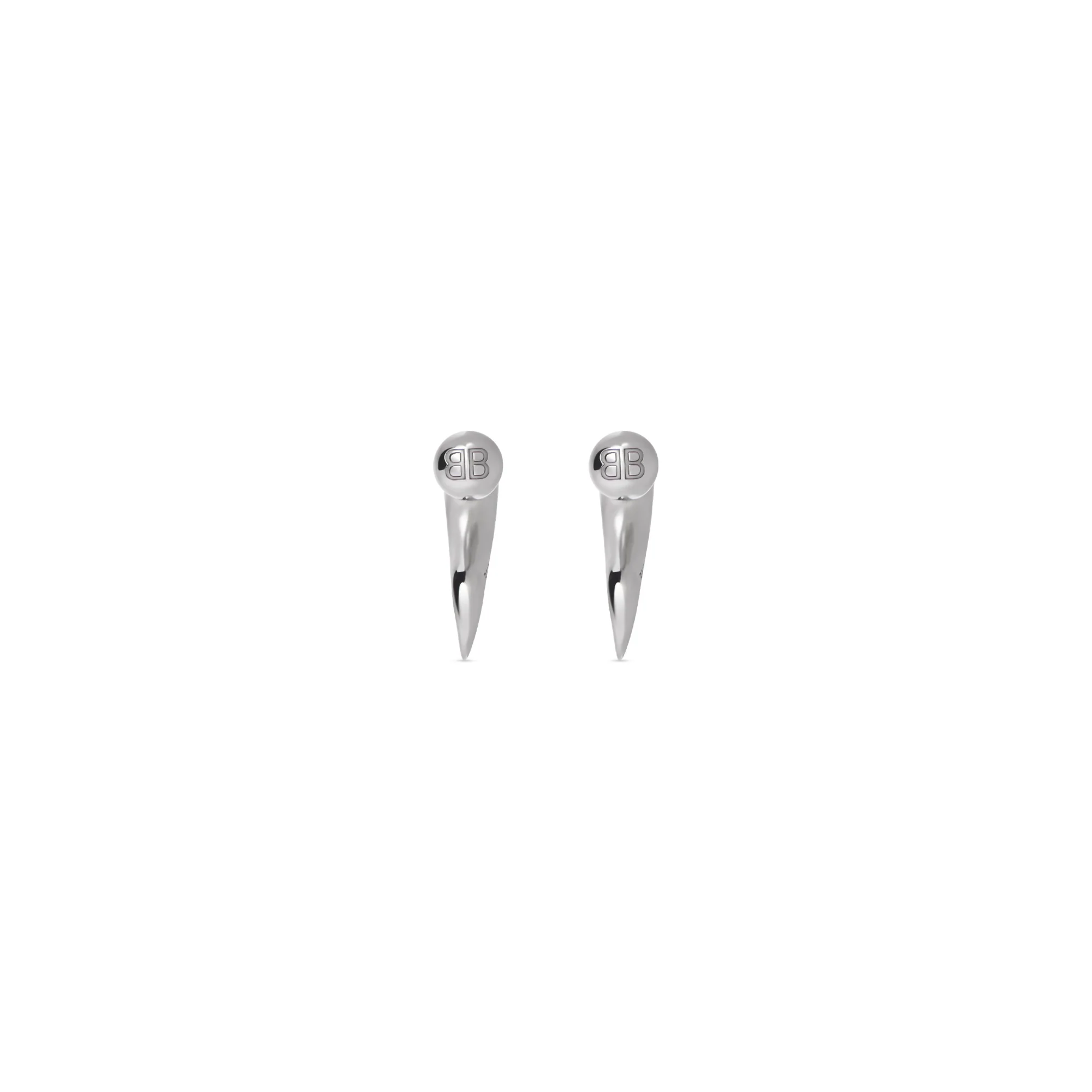 Force Horn Earrings P - Shiny Silver - Image 2