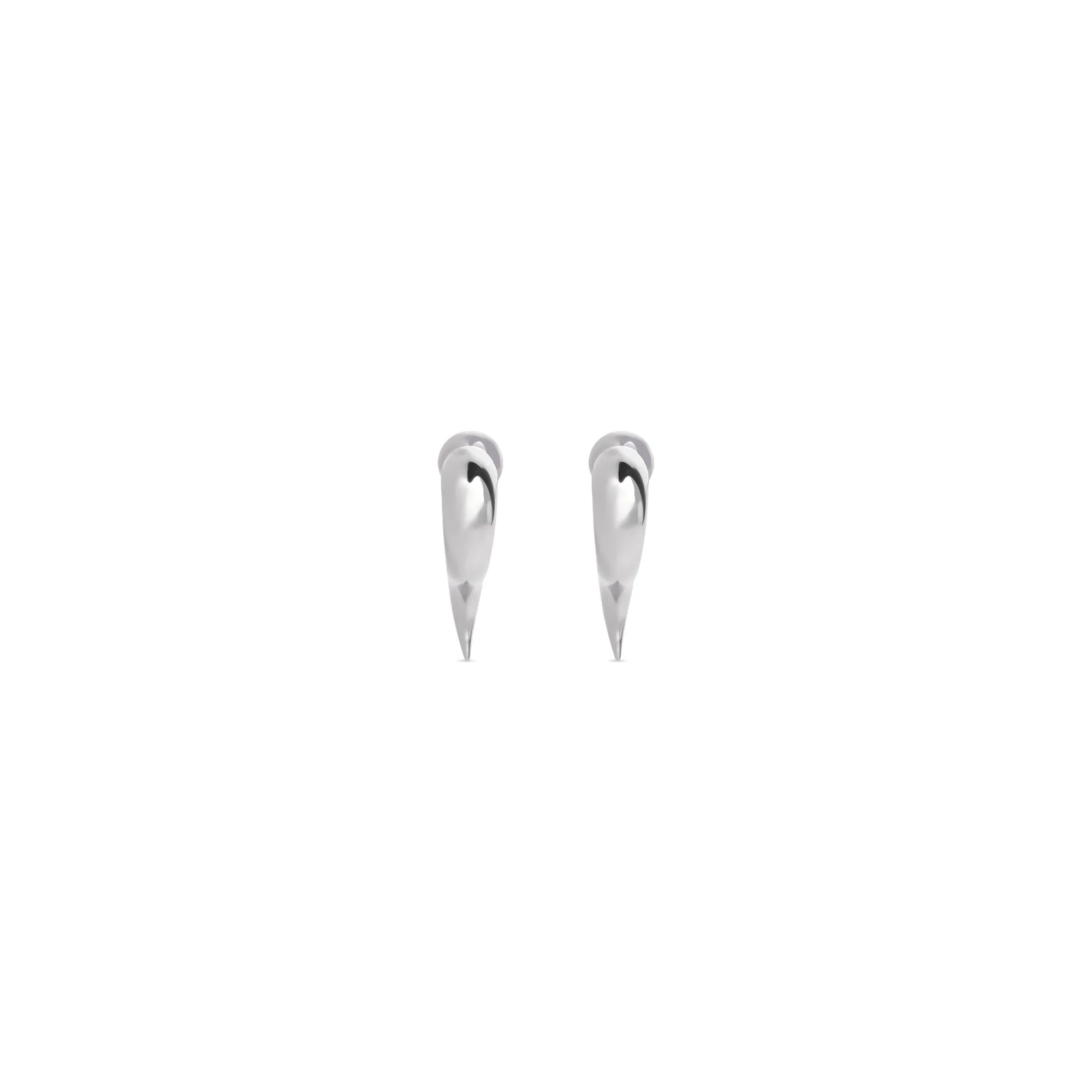 Force Horn Earrings P - Shiny Silver - Image 3