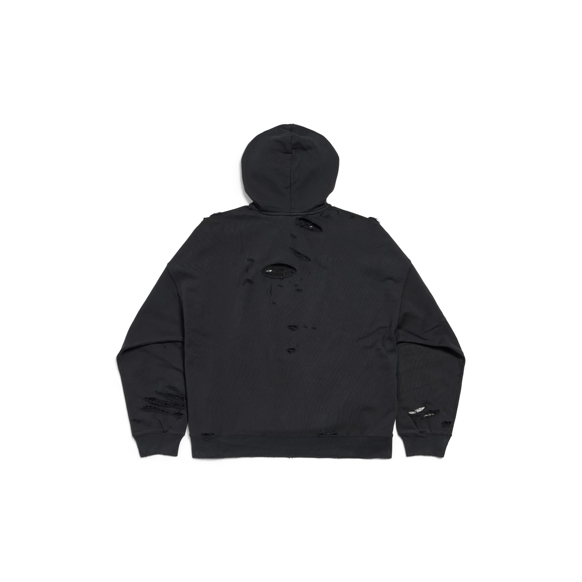 Wide Fit Hoodie - Faded Black/White - Image 2