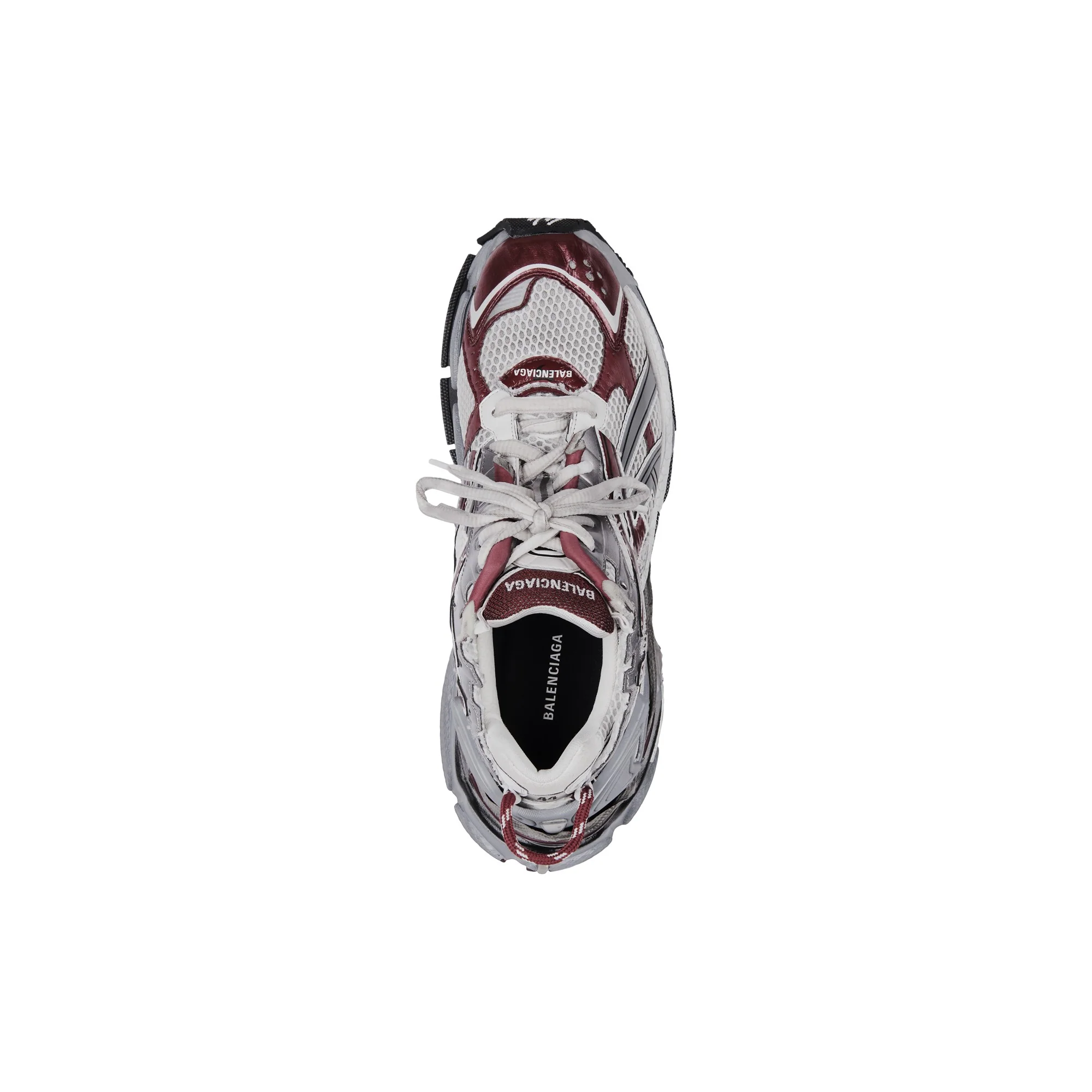 Runner Sneaker Four Color - White/Burgundy/Grey - Image 3