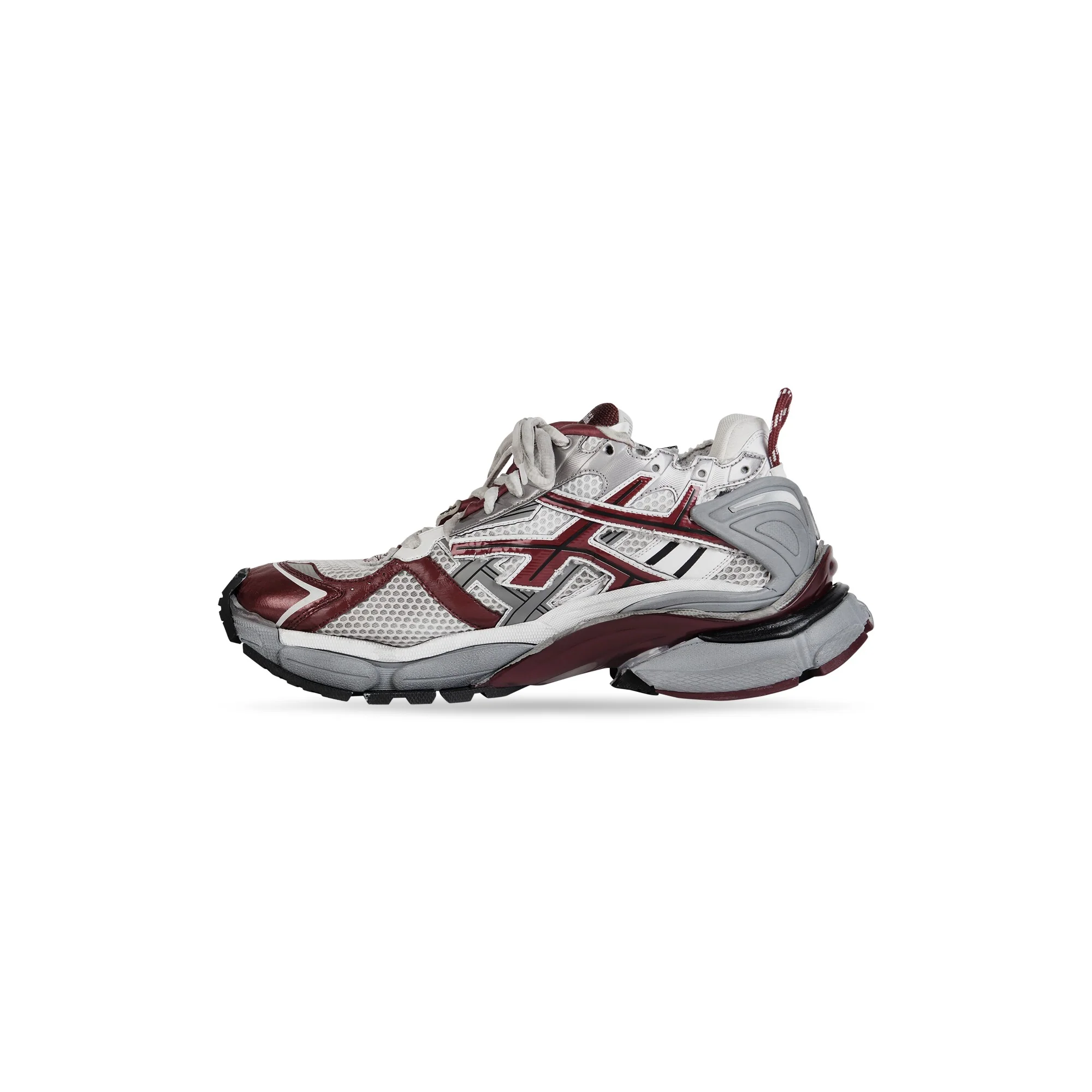 Runner Sneaker Four Color - White/Burgundy/Grey - Image 6