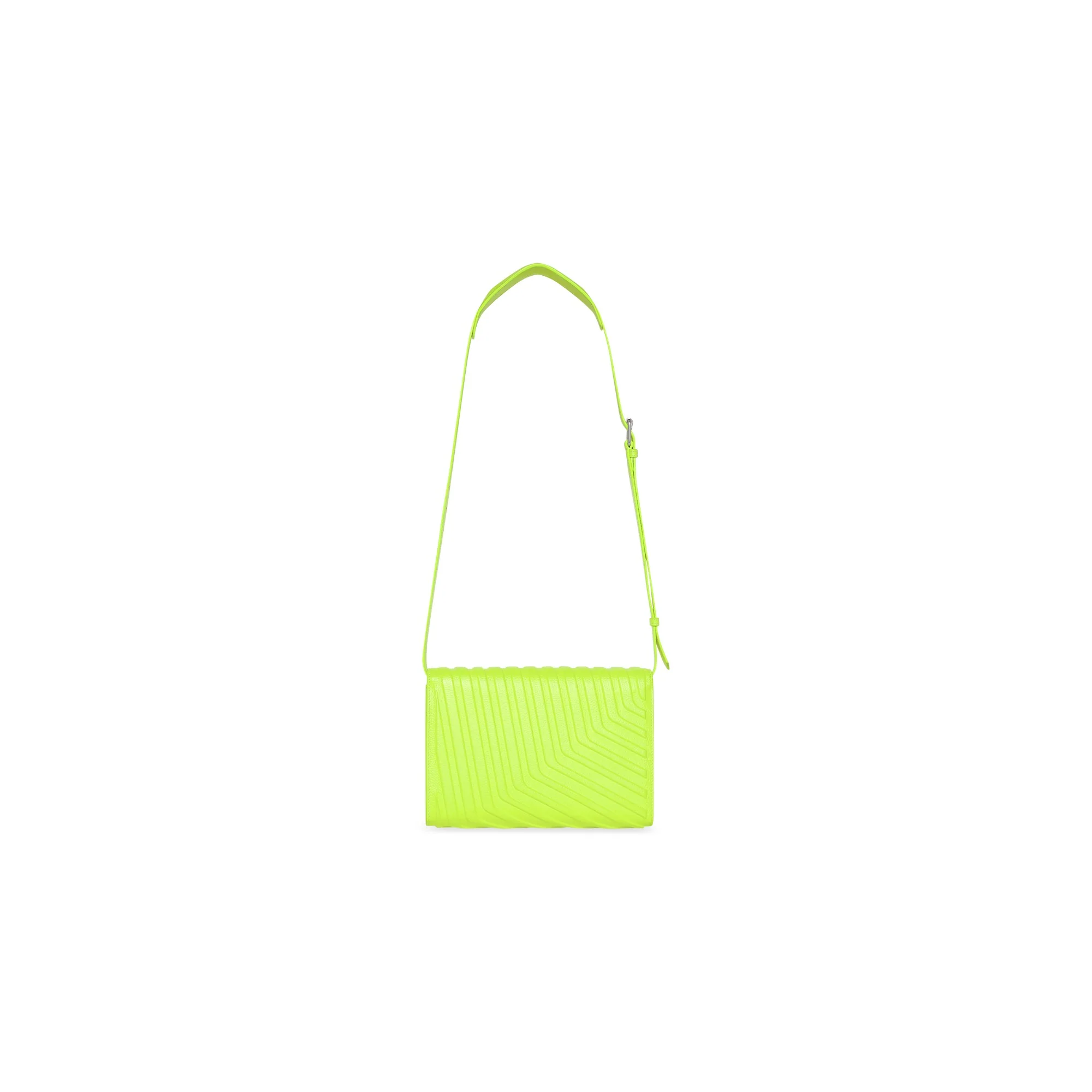 Car Flap Bag W/Strap - Fluo Yellow - Image 2