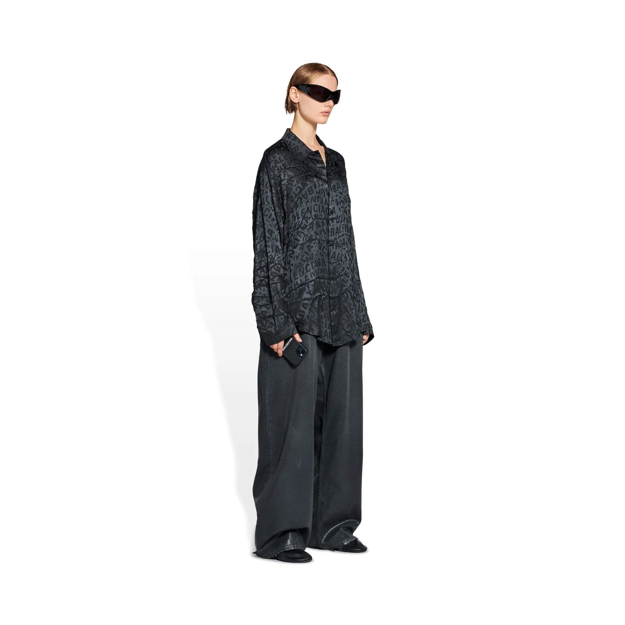 Long Sleeve Minimal Shirt - Black - Image 3