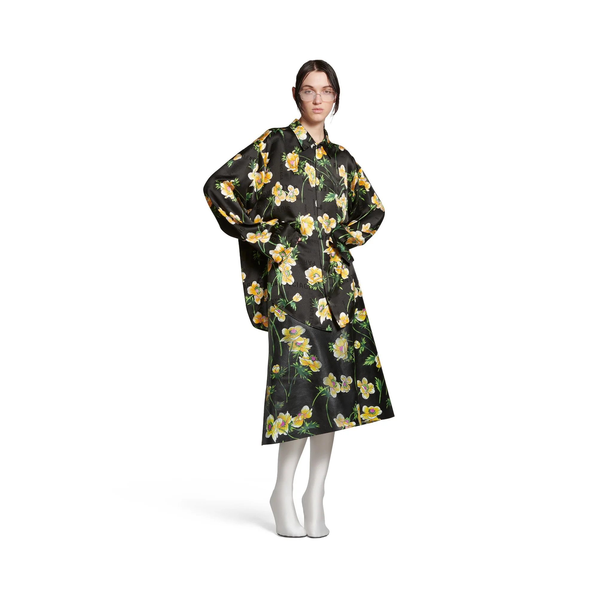 Long Sleeve Minimal Shirt - Black/Yellow - Image 3