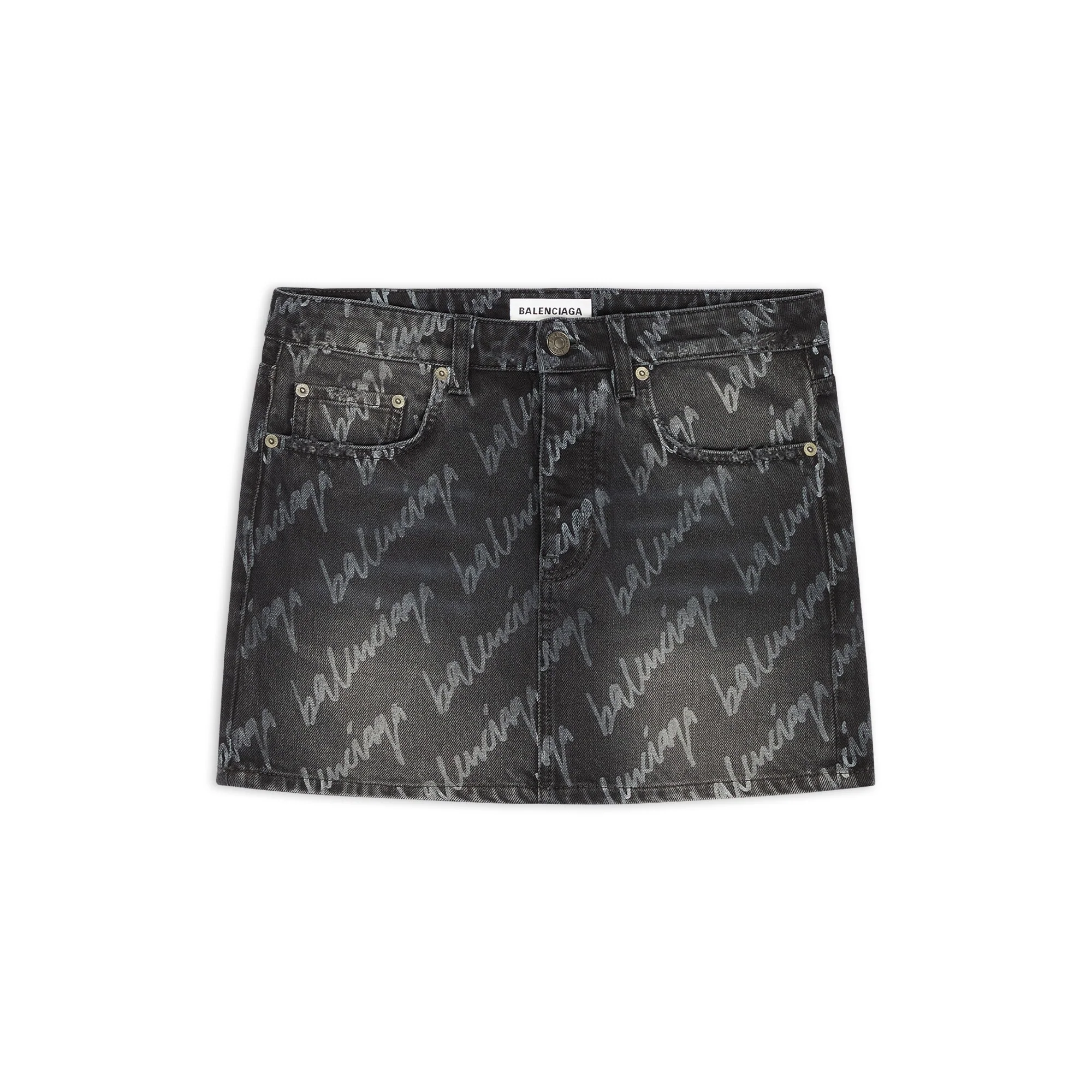 Low Waist Mini Skirt - Stonewash Black