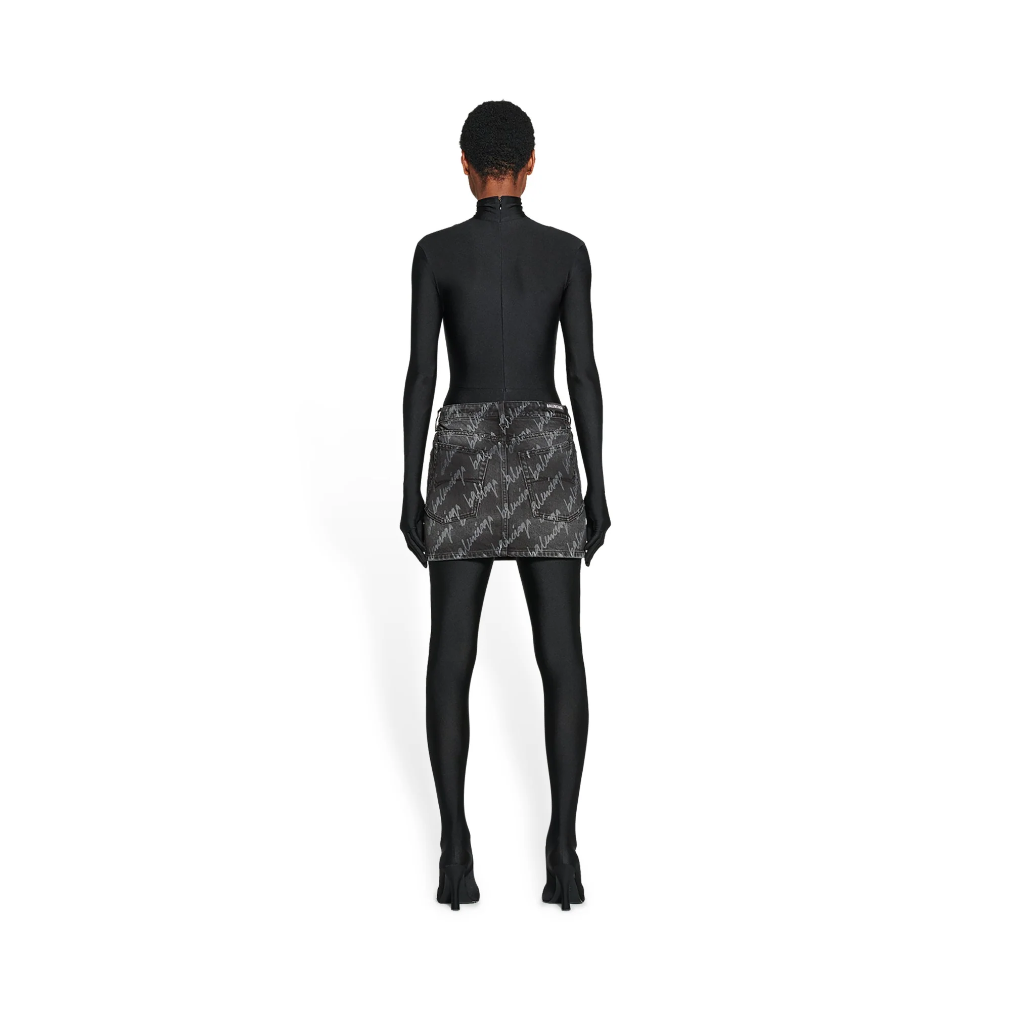 Low Waist Mini Skirt - Stonewash Black - Image 4
