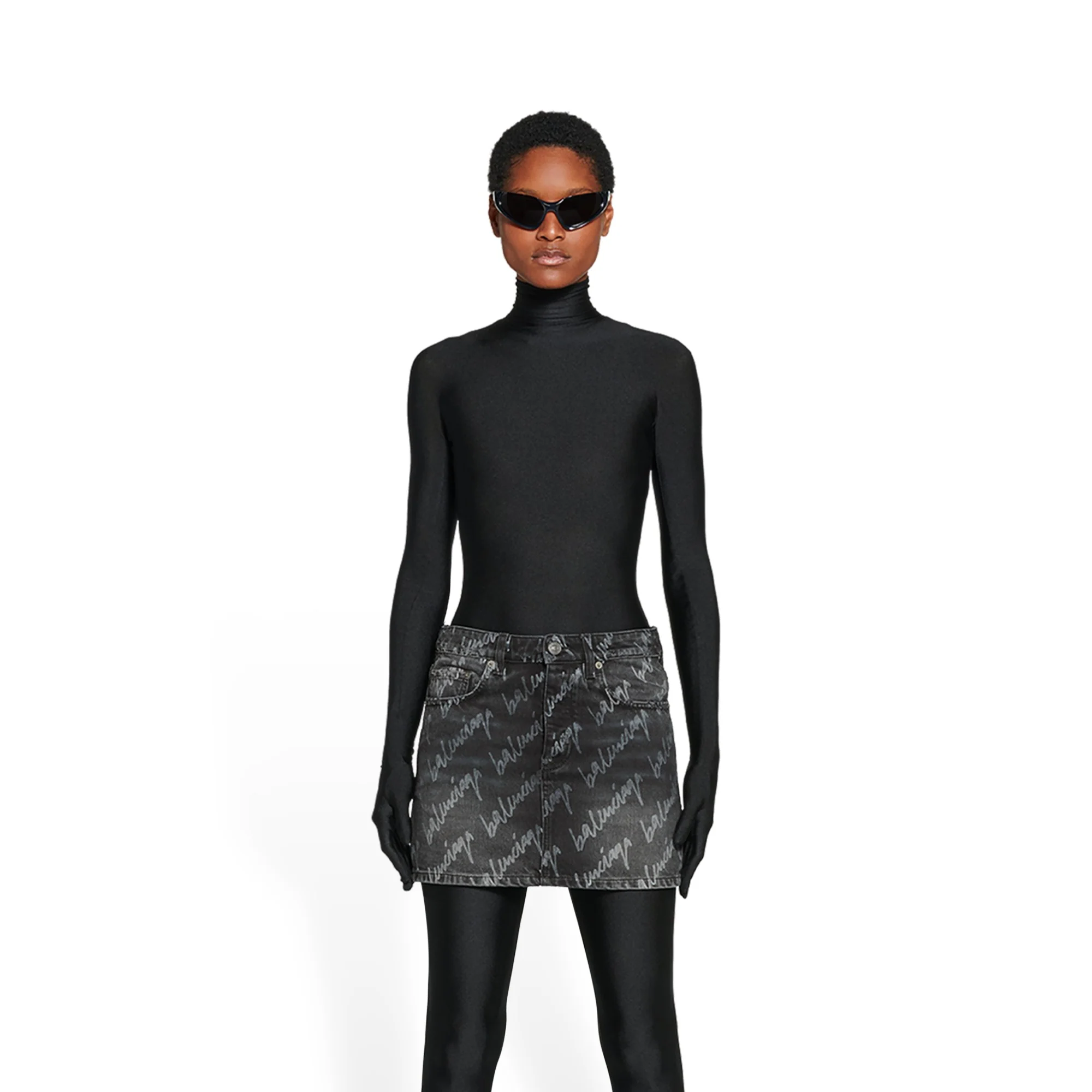 Low Waist Mini Skirt - Stonewash Black - Image 5