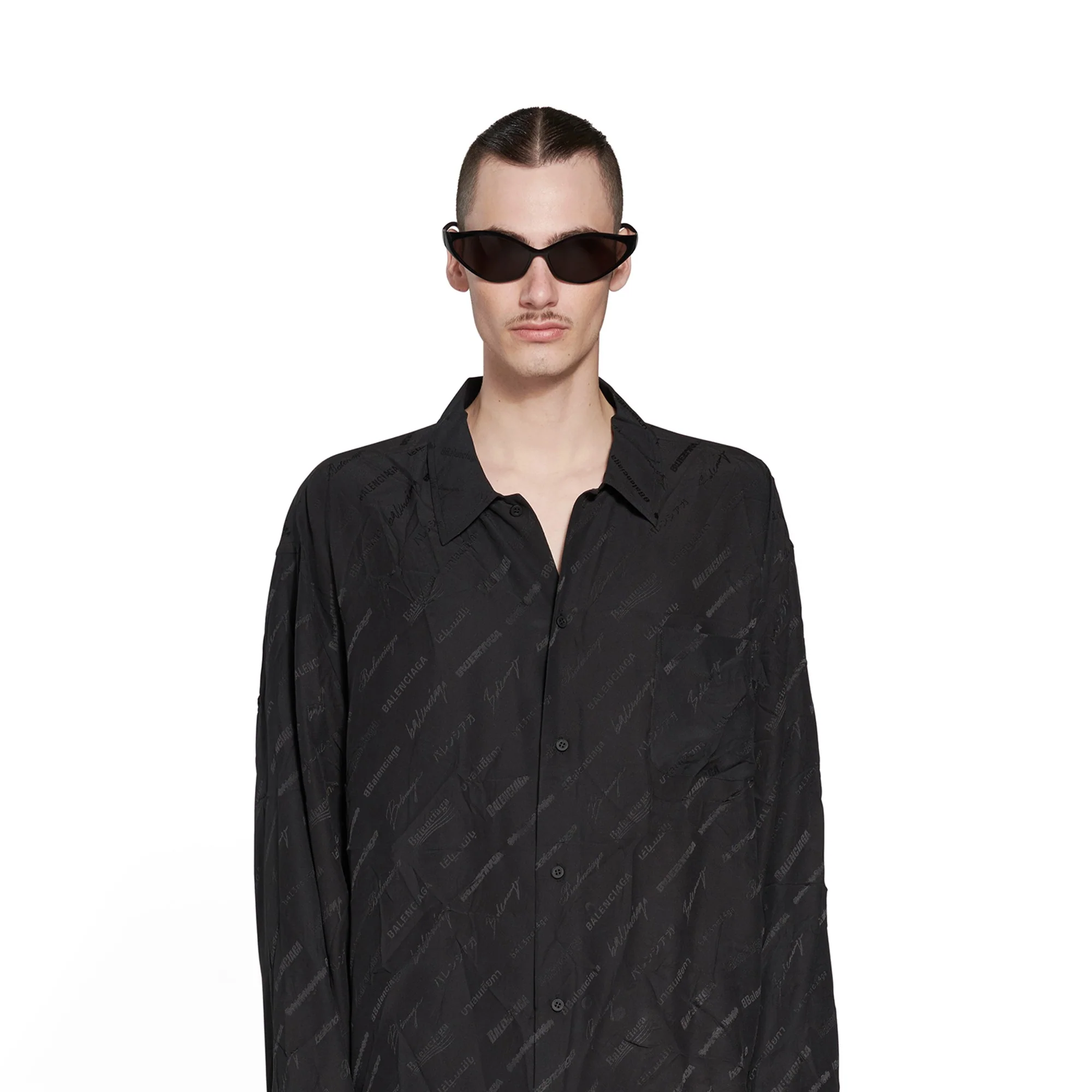 Long Sleeve Minimal Shirt - Black - Image 6
