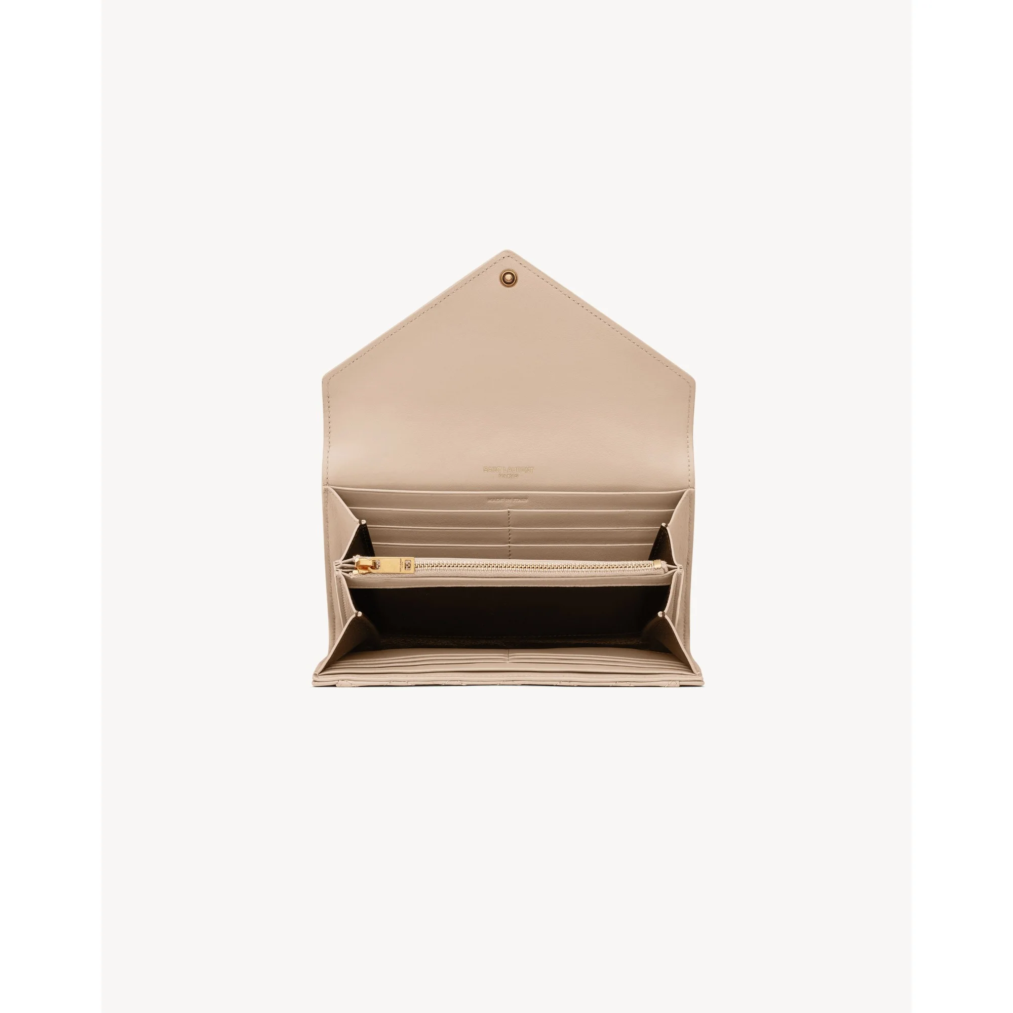 Large Flap Wallet - Dark Beige - Image 4