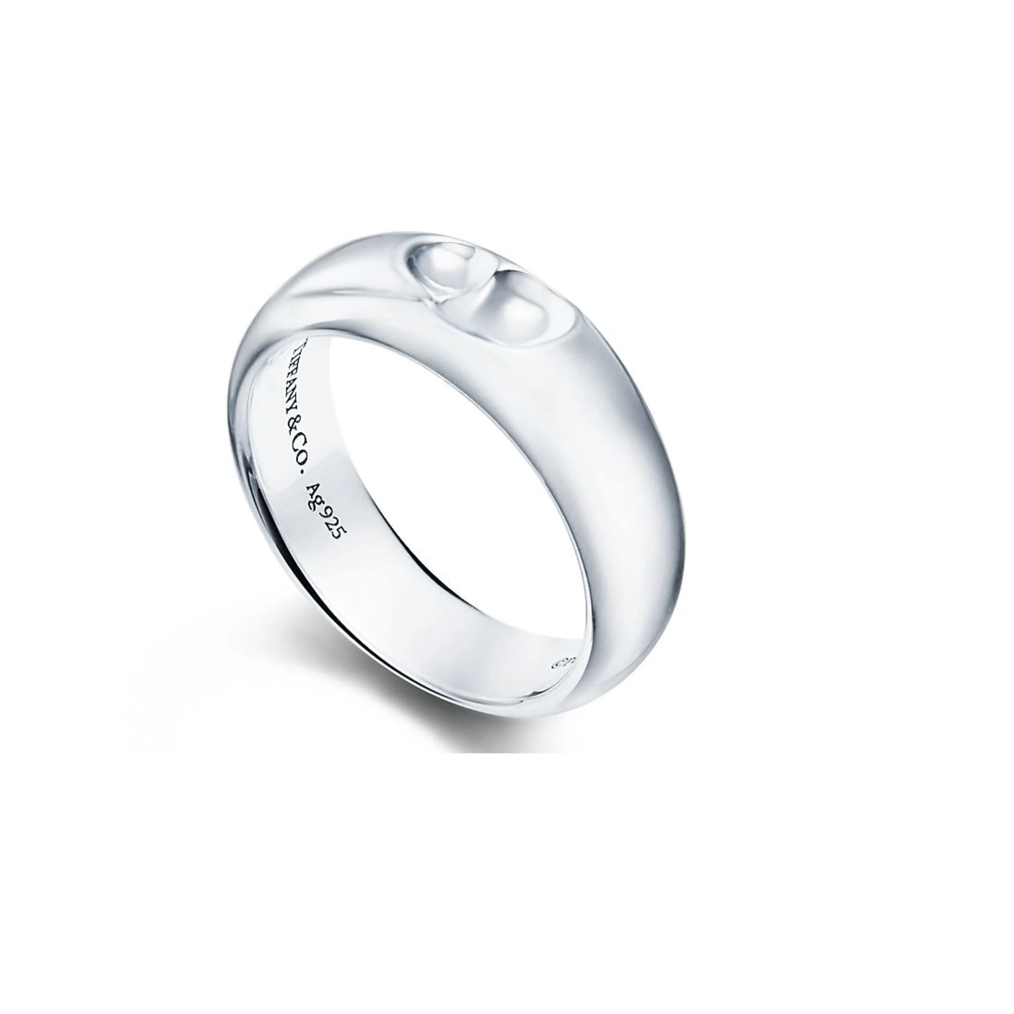 SS CARVED HEART RING 7