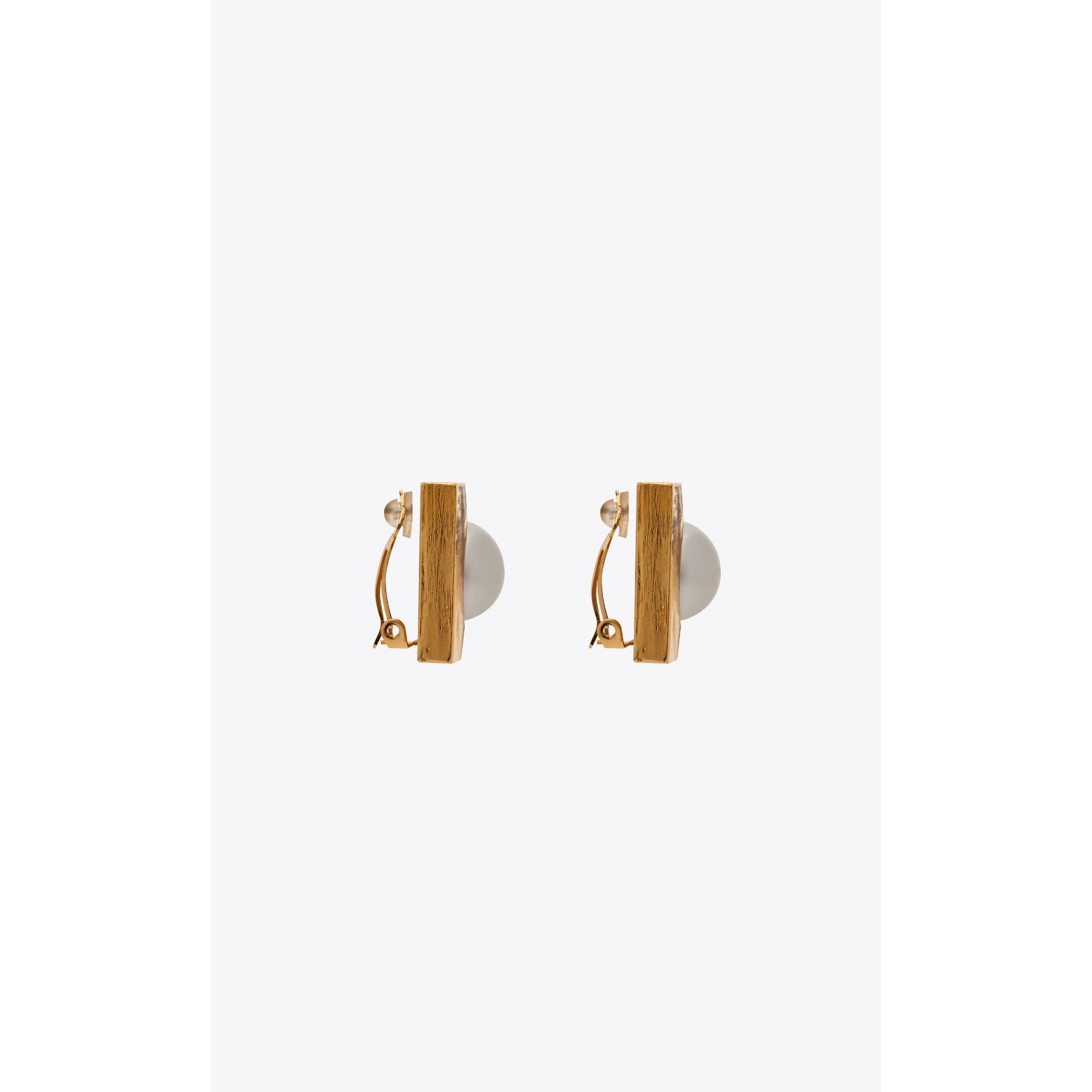 Square Stone Earrings - Or Laiton Vieilli - Image 3