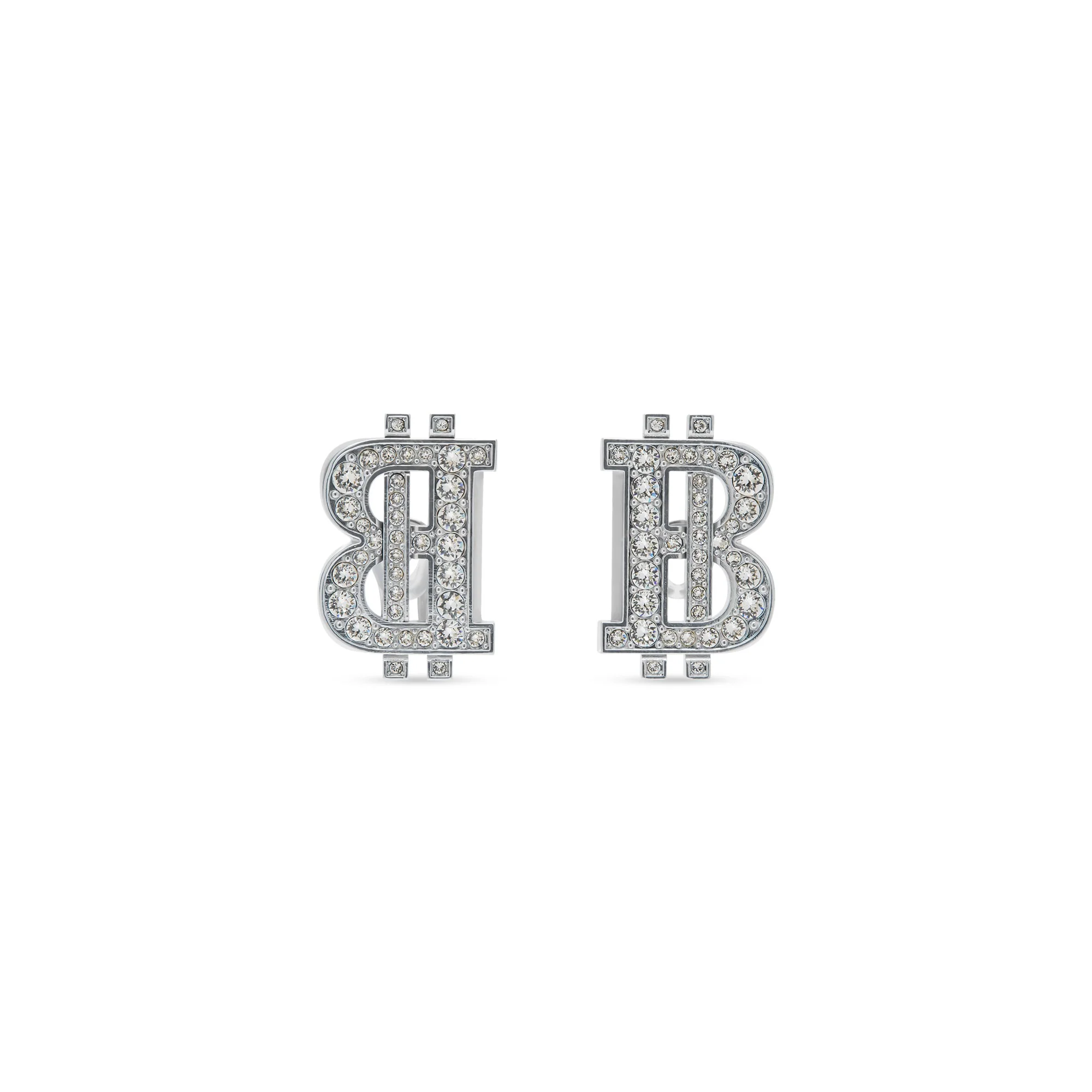 B-Coin Earrings P - Silver/Crystal