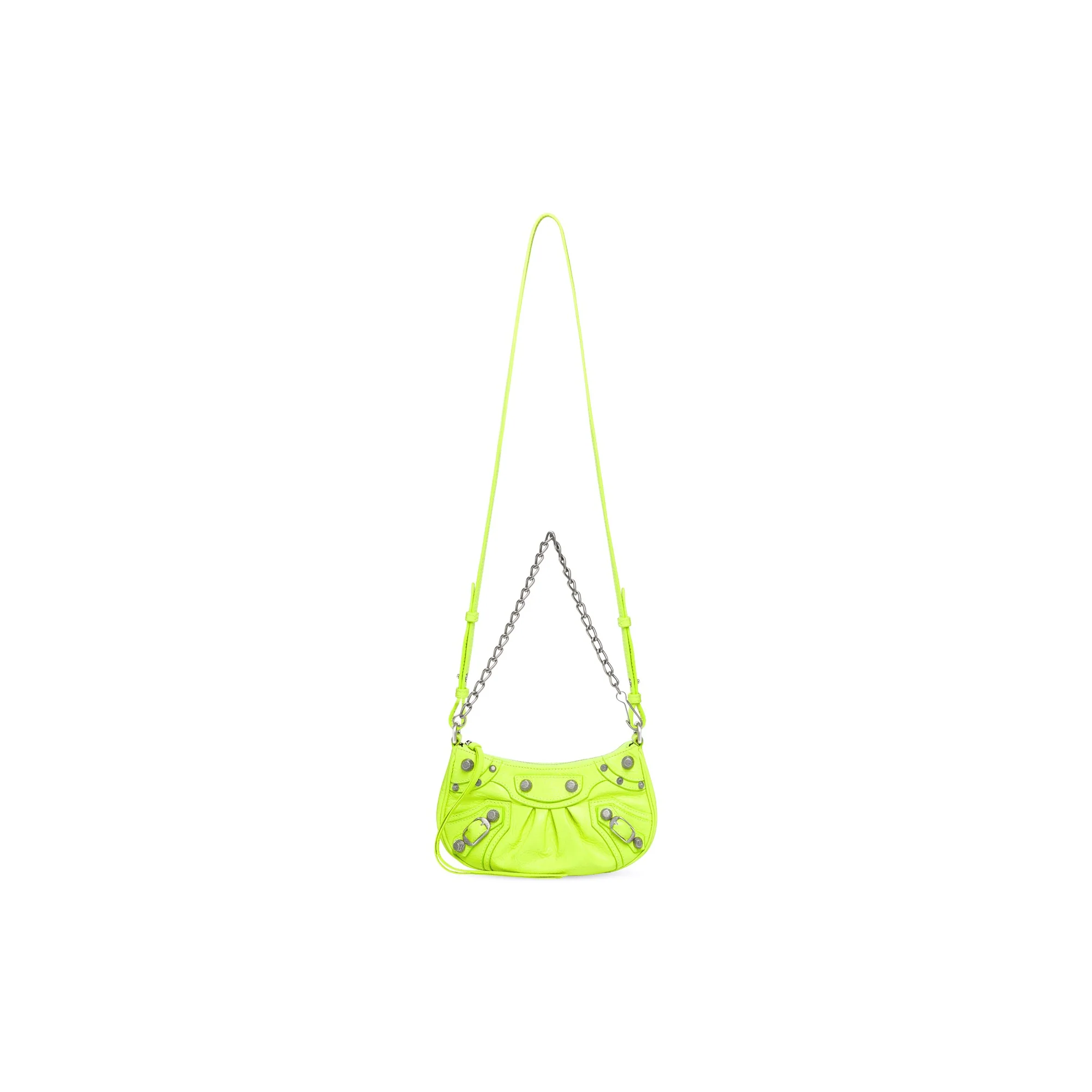 Le Cagole Mini Bag W/Chain - Fluo Yellow - Image 3