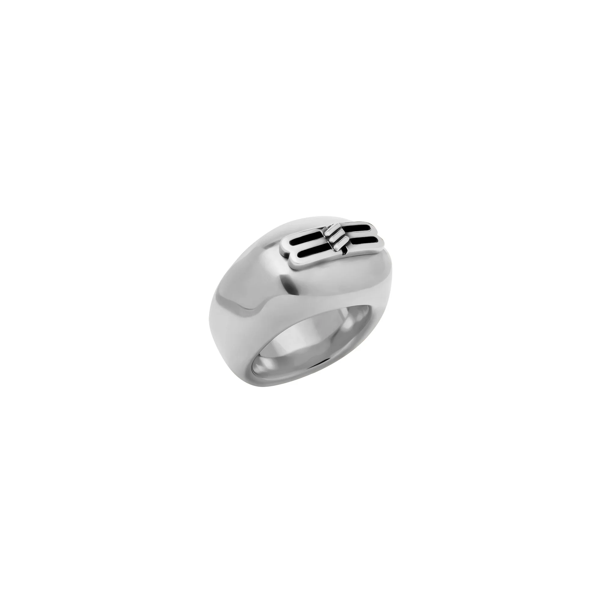 Bb Icon Signet Ring - Antique Silver