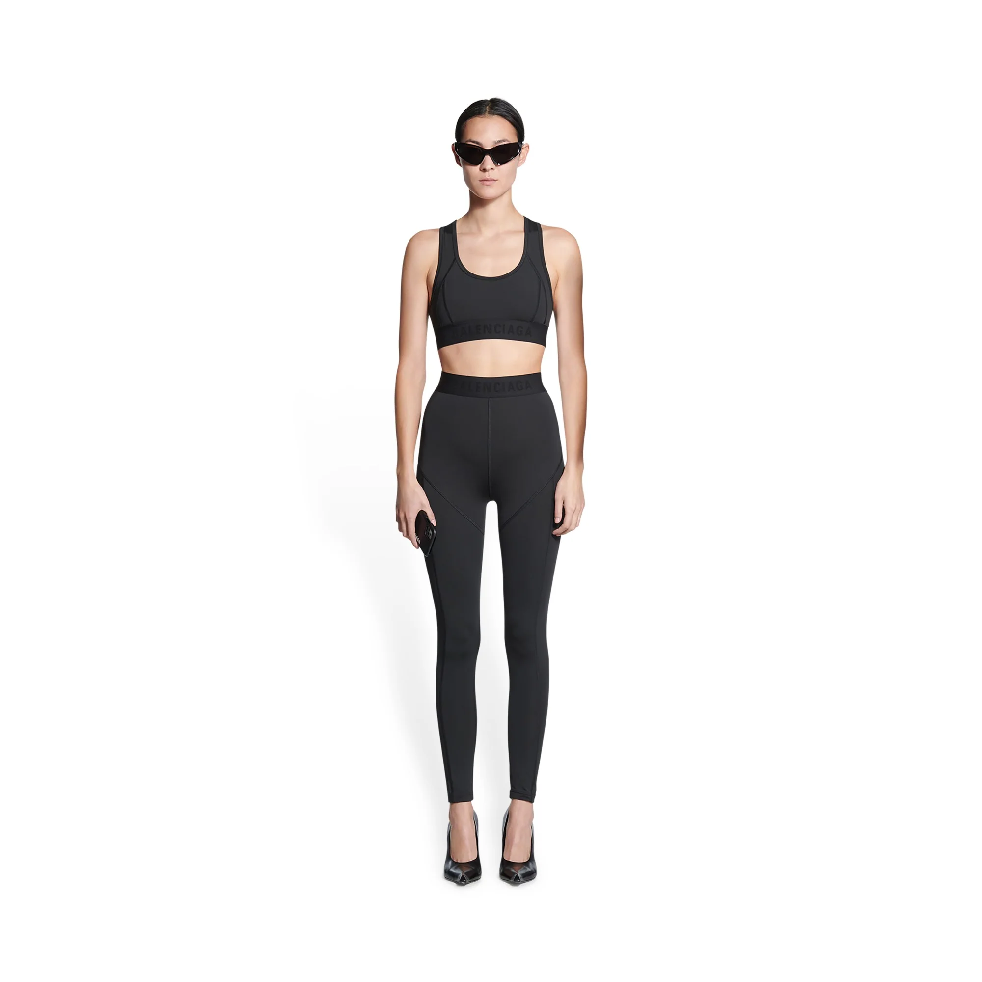 Leg Athletic Cut Leggins - Black/White - Image 3